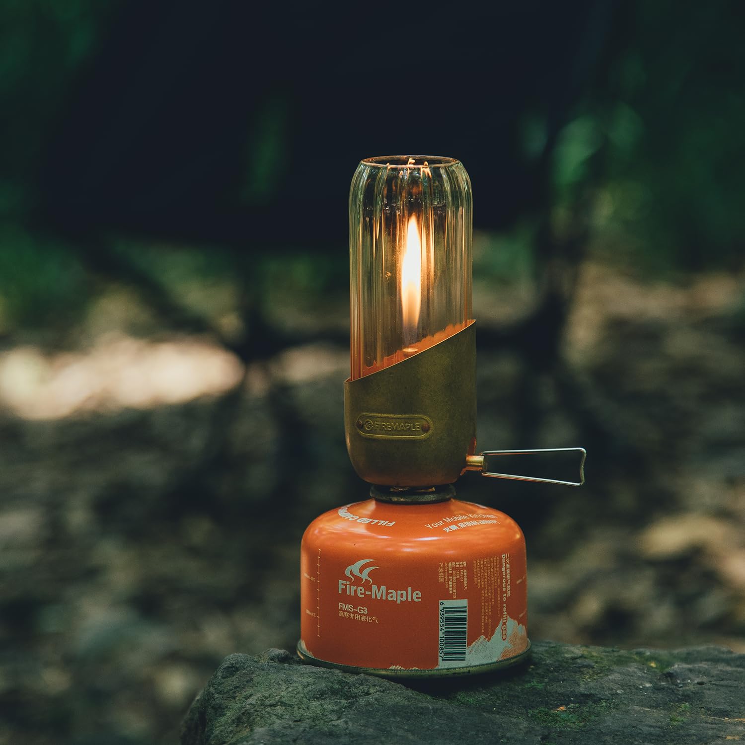 Fire-Maple Orange Gas Lantern, Stainless Steel, Copper, Propane/Isobutane, No Mantles Required