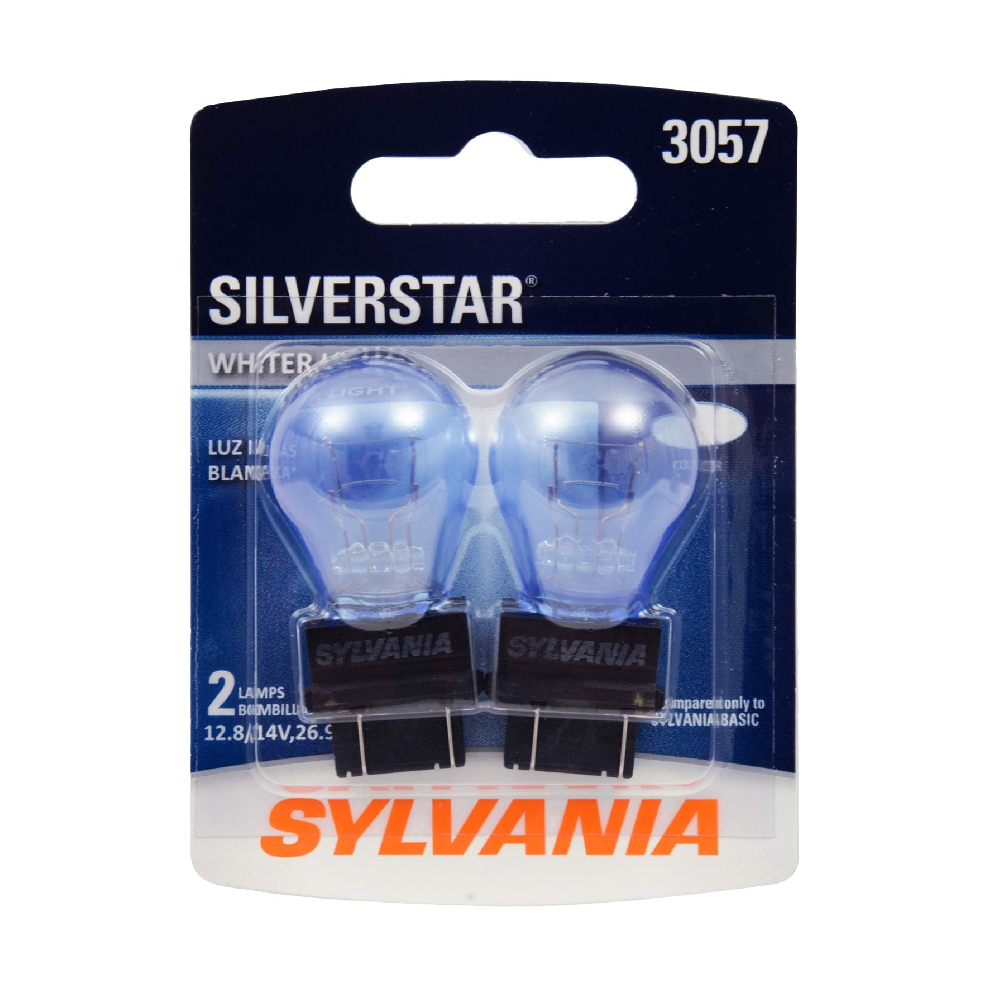 SYLVANIA - 3057 SilverStar Mini Bulb - Brighter and Whiter Light, Ideal for Daytime Running Lights (DRL) and Back-Up/Reverse Lig