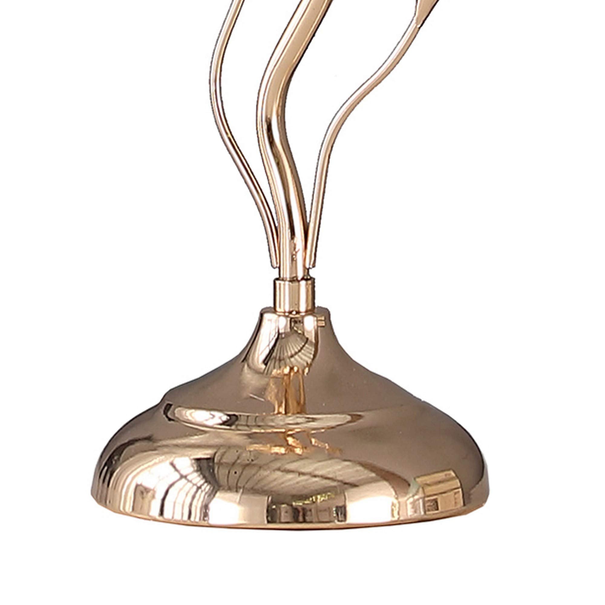 Benjara Bm233924 14 X 4.75 X 6.5 In. Metal Table Lamp With Floral Shade & Acrylic Crystals Gold