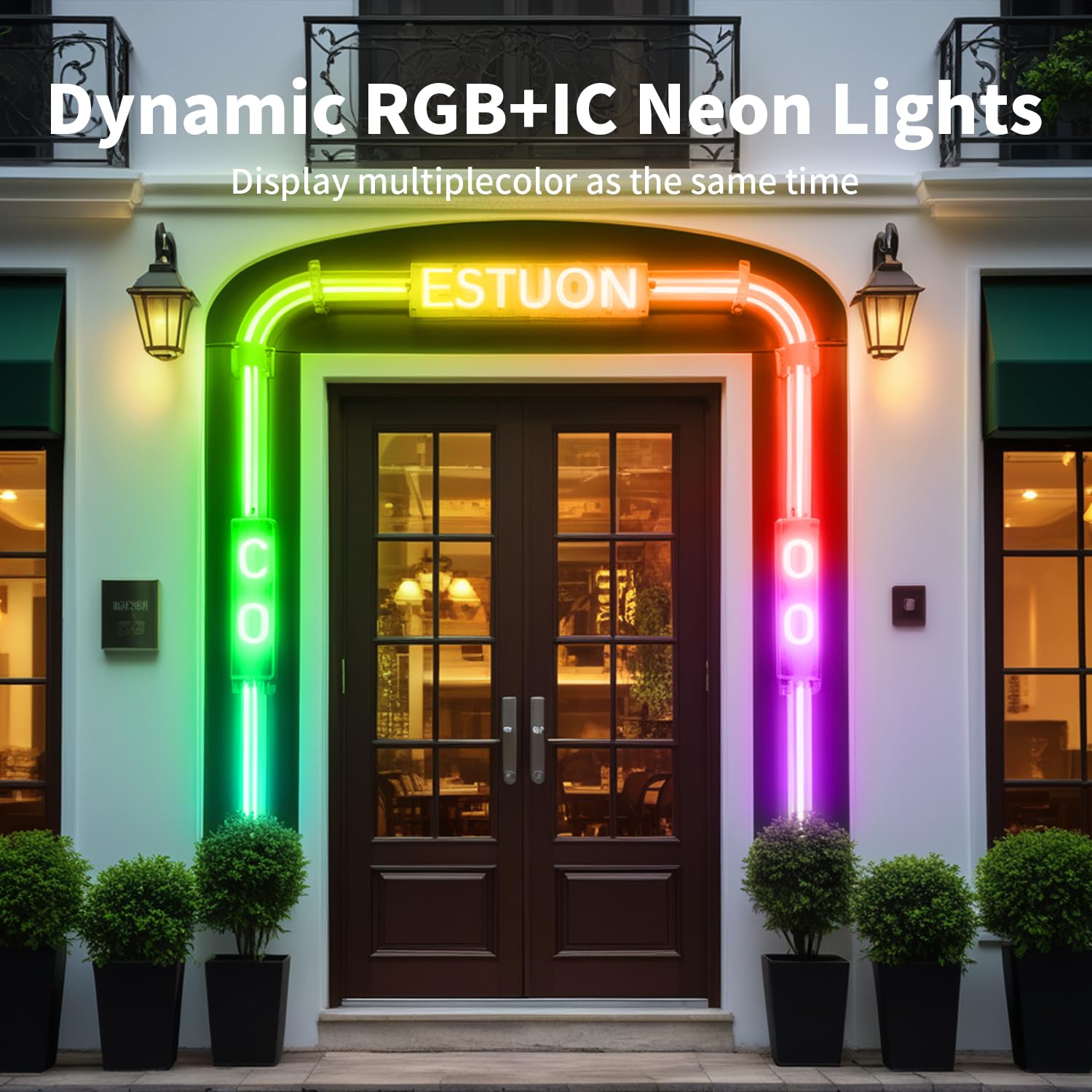 iNextStation RGB LED Neon Strip Lights, 6.56ft, Smart IC, App & Remote Control, Waterproof, Music Sync