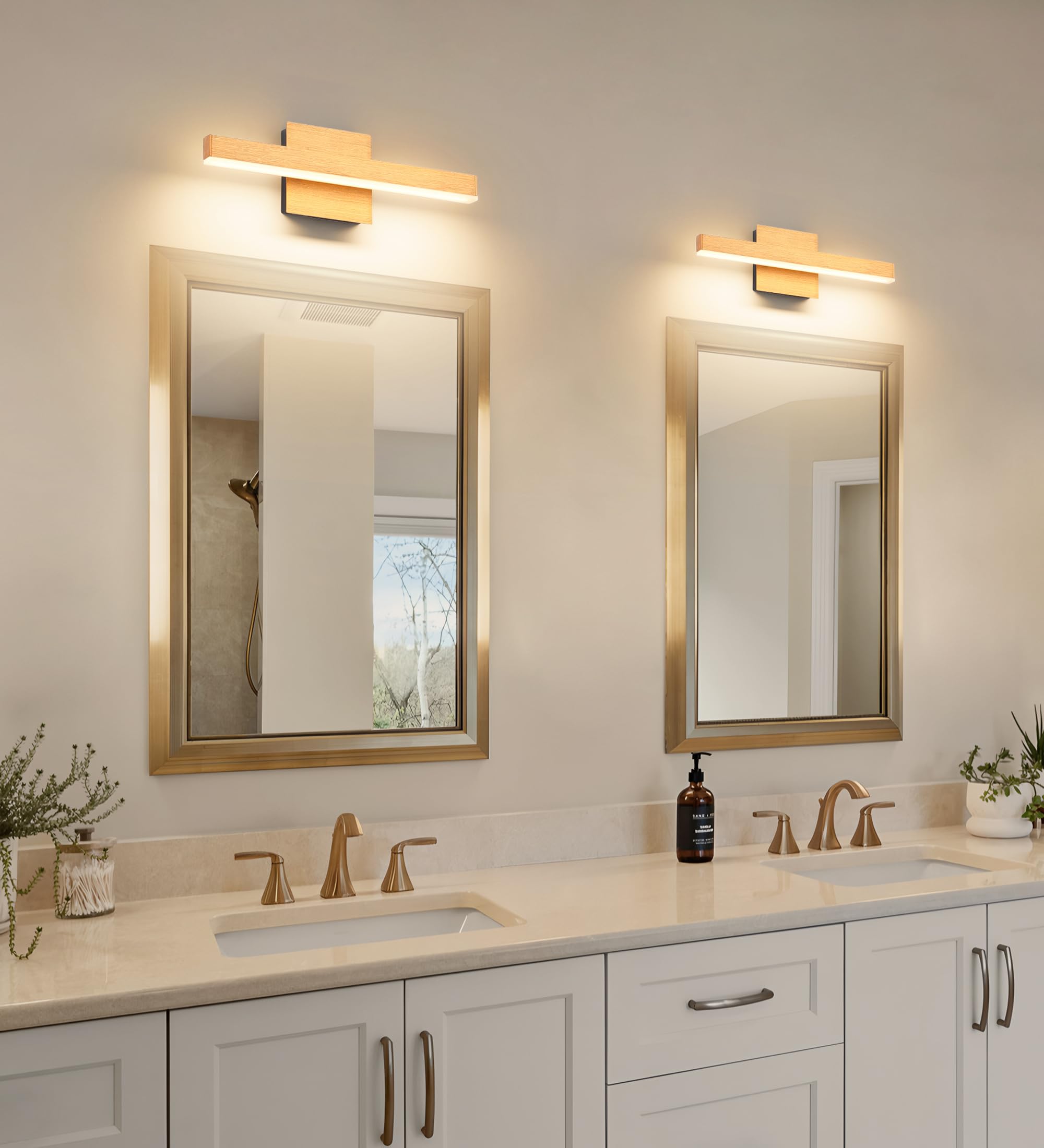 Joossnwell Vanity Light For Bathroom Light Fixtures Dimmable 5Cct Gold And Black Vanity Lights Bar Modern Bathroom Lighting Over