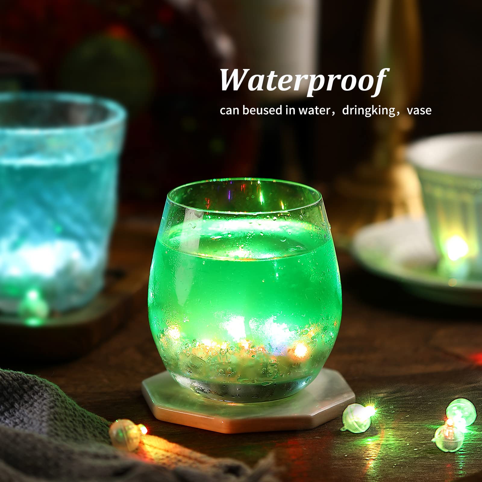 ZGWJ Mini LED Lights, Colorful Flashing Balloons Lights, 50 Pcs, Plastic, Model A01-Mini for Party Decorations