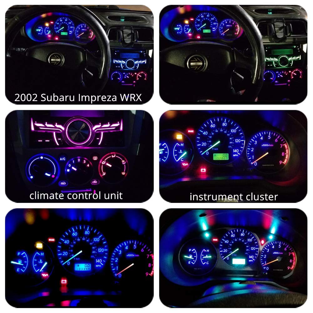 Wljh 74 Led Bulb Dash Lights Mini T5 2721 27 37 286 Wedge Pc74 Twist Socket Automotive Instrument Panel Gauge Light Kits Cluster