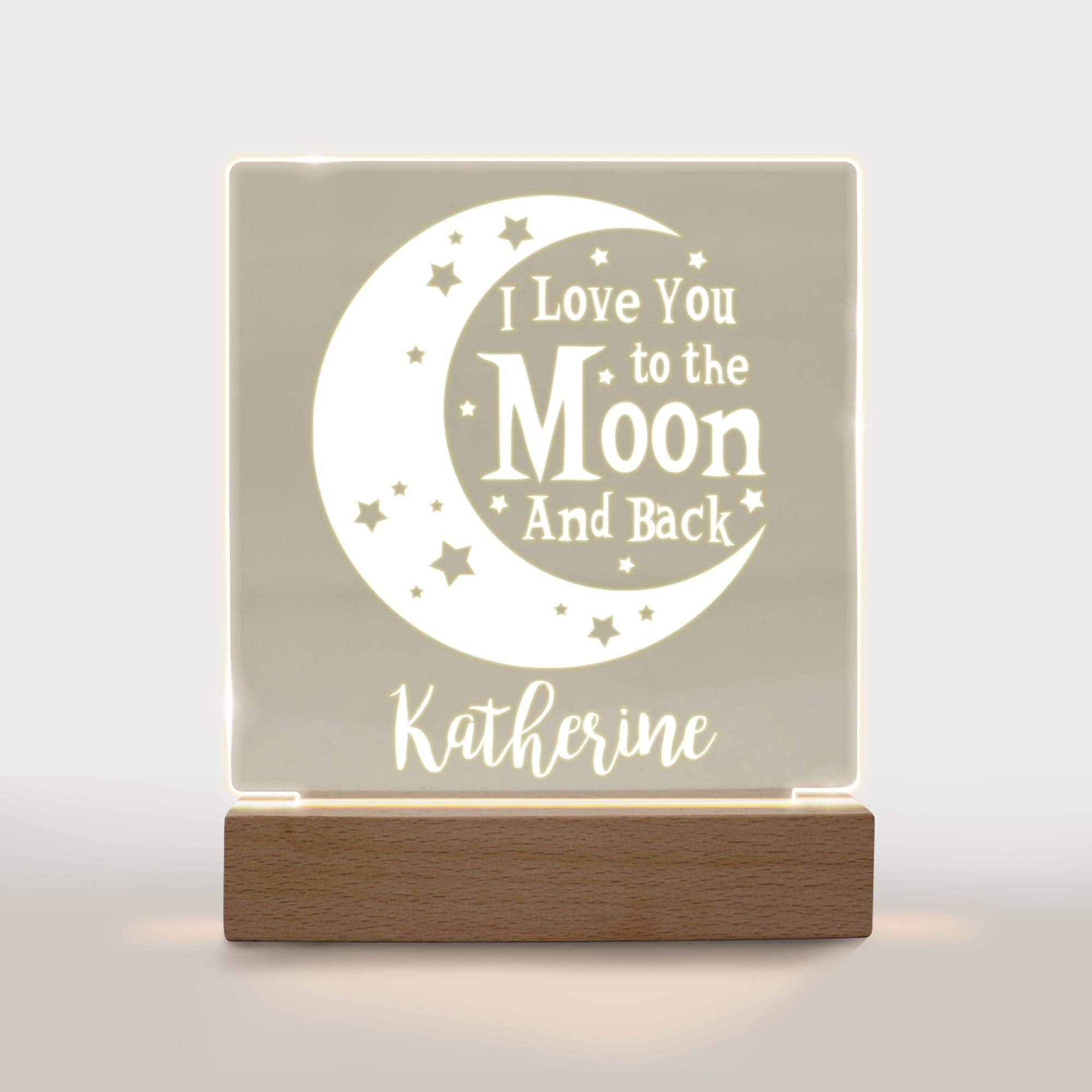 Personalized Night Light For Kids Girls Boys Customized Gifts For Baby Nursery Bedroom Decor Moon