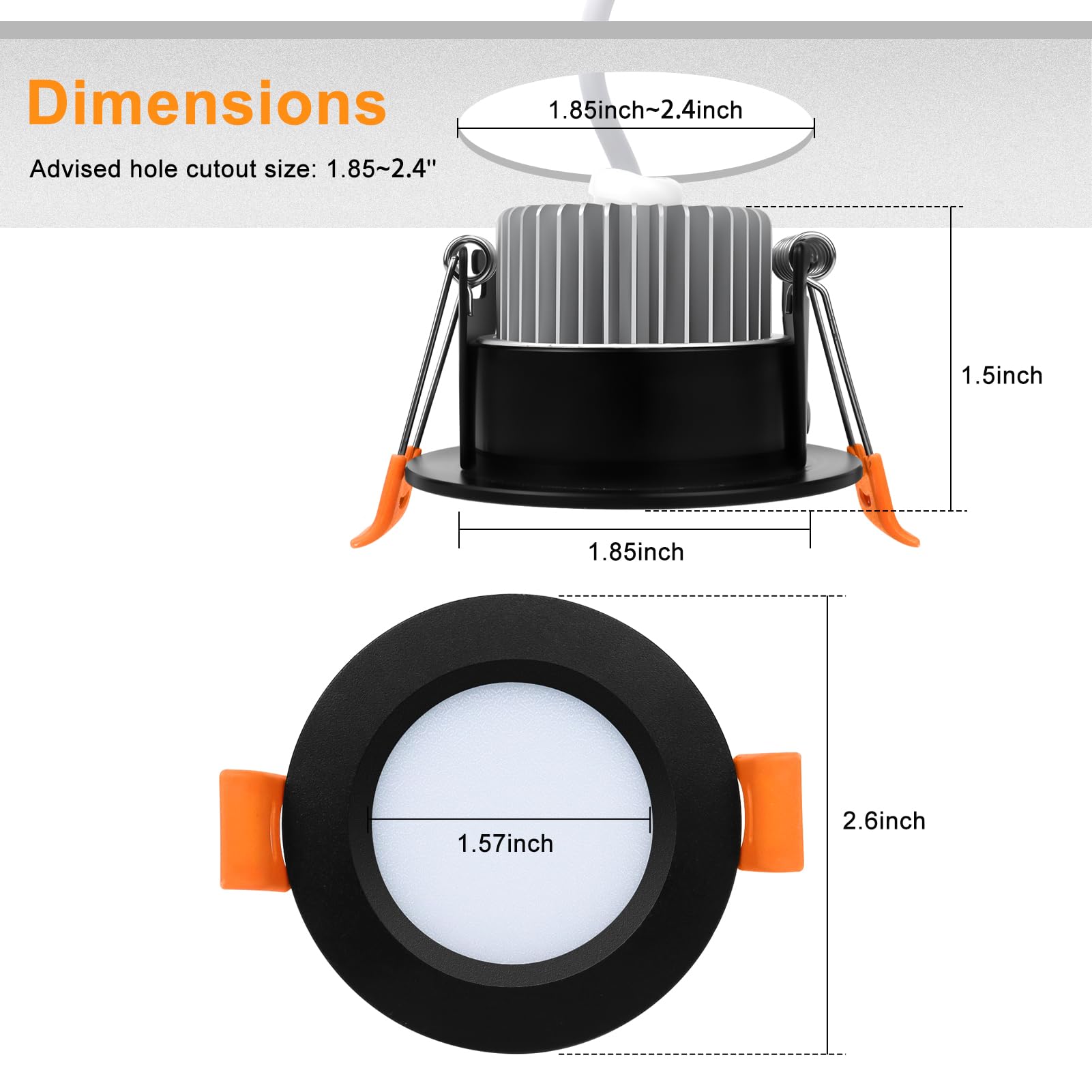 YGS-Tech LED Recessed Lighting, Dimmable 3W, 3000K Warm White, 16 Pack, Plastic