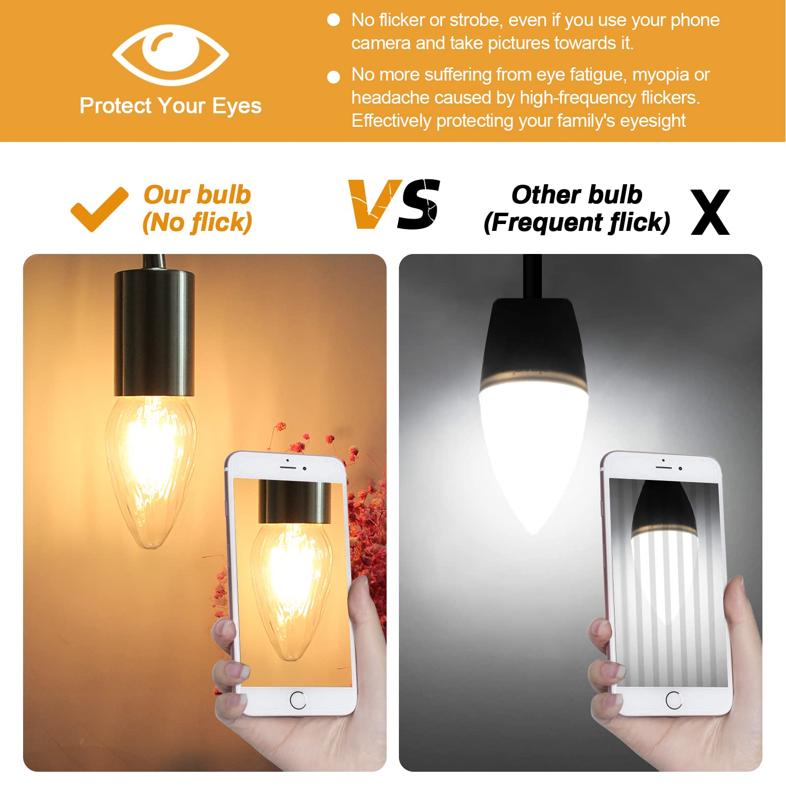 Brimax F15 4W Led Porch Light Bulbs, 2700K Soft White, Dimmable, E26 Base