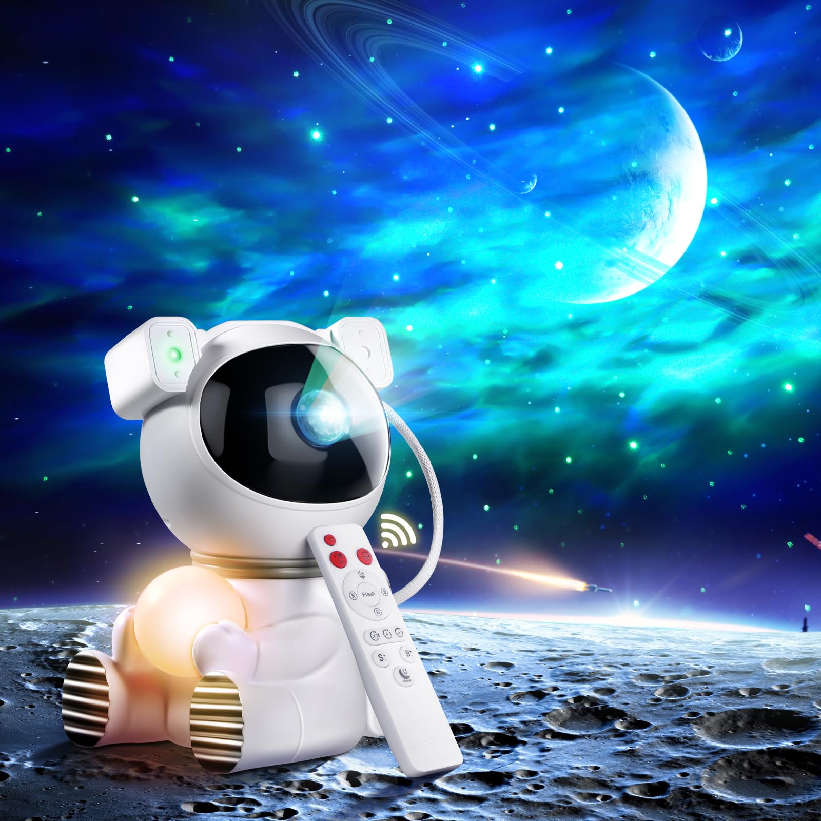 Astronaut Galaxy Projector Star Light - LED Aurora Light Projector for Bedroom, Galaxy Star Projector with Remote & Timer, Space