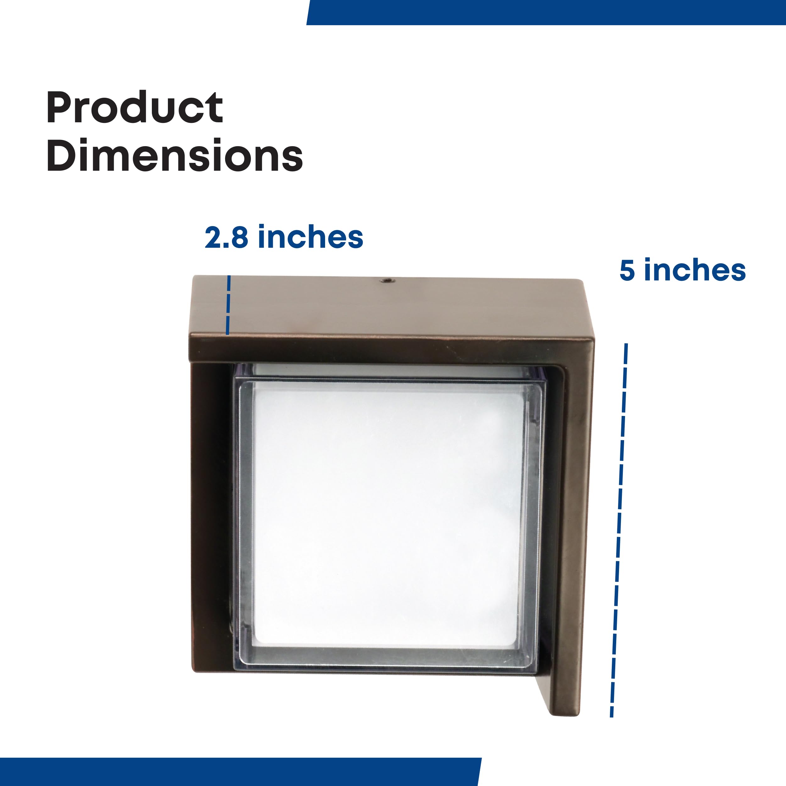 Feit Electric LED Wall Light, 7.5W, 500 Lumen, 3000K, Square, Bronze, Model S5SQWM/830/DD/BZ