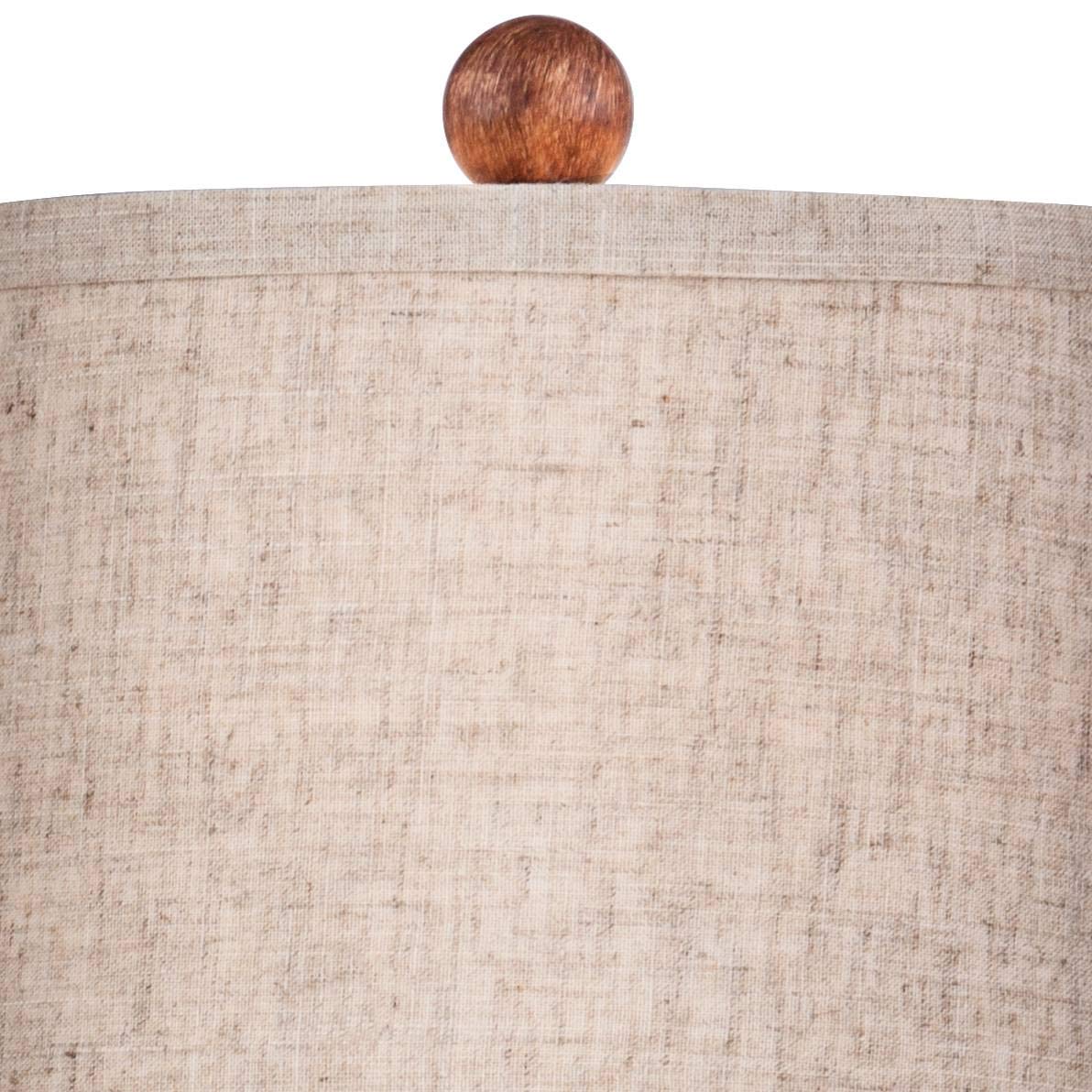 360 Lighting Accent Table Lamp, 23.5in High, Brown Faux Wood, Oatmeal Drum Shade, Model 8P713