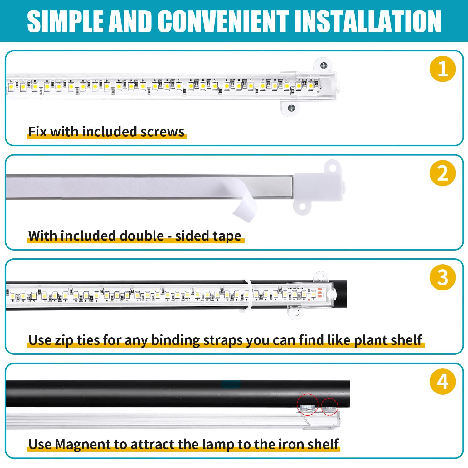 Led Grow Light Strips For Indoor Plants Full Spectrum 3500K, 96 Leds Plant Light Bar With 3/9/12H Timer, 10 Dimmable Levels For Seedling Succulent, 13 Inches, 1 Head 2-Pack
