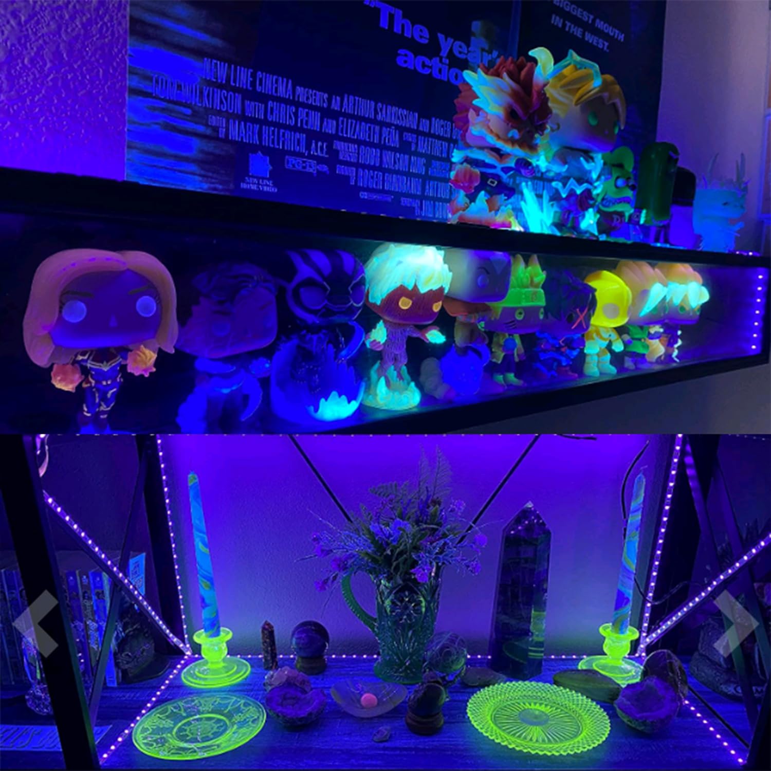 Ontesik 50Ft Led Black Light Strip Kit, 12V Led Uv Blacklight, 900 Led Suitable For Family Bedrooms, Party, Halloween, Dark Parties, Game Rooms, Murals, Curing Tables, Not Waterproof