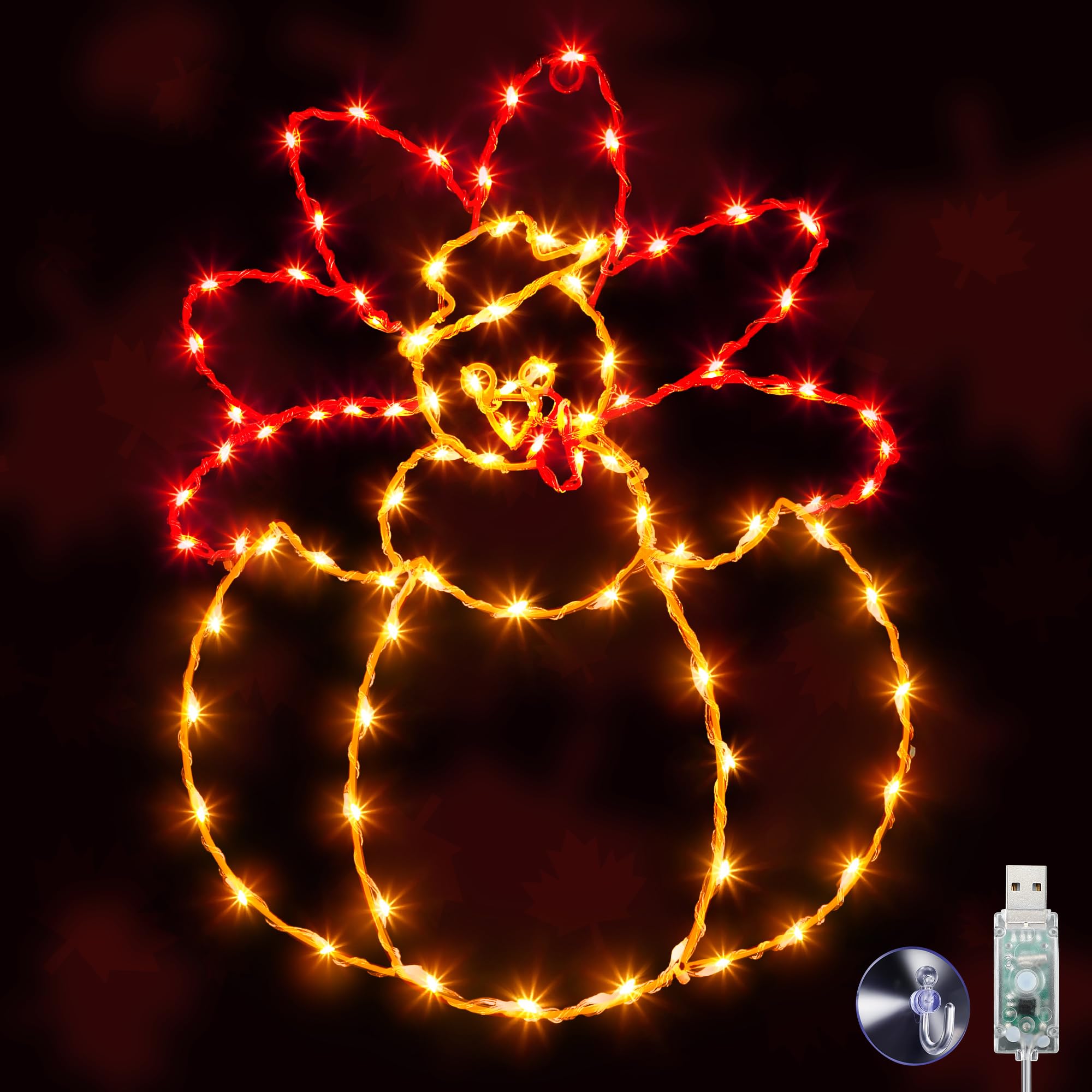 Large Thanksgiving Turkey Pumpkin Window Lights Decorations, 85 LED Turkey Light with Timer 8 Mode Thanksgiving Lighted Window F