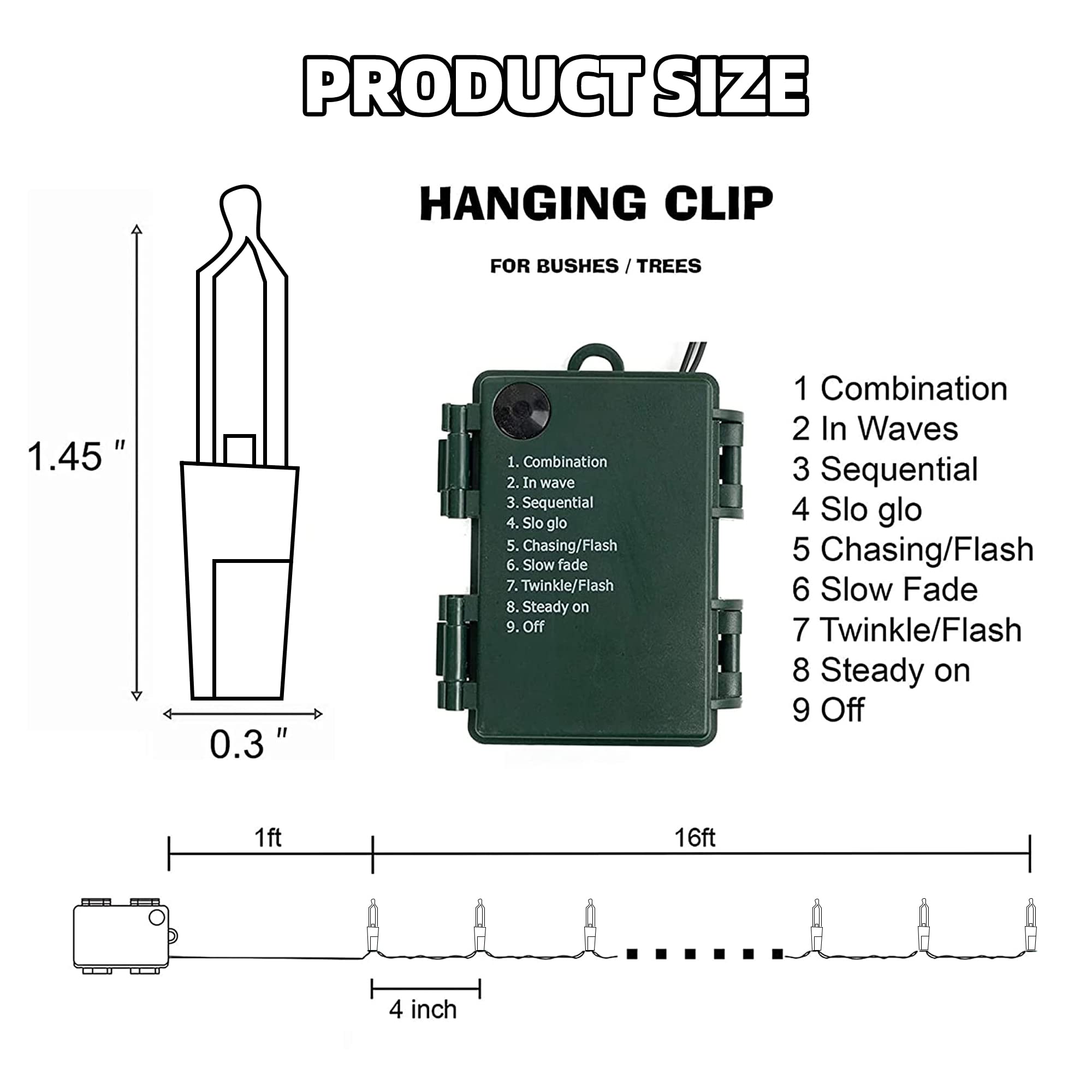 2 Pack Battery Operated Christmas Lights, Total 100Led 32Ft Christmas Lights Outdoor, Waterproof Mini String Lights With 8 Modes