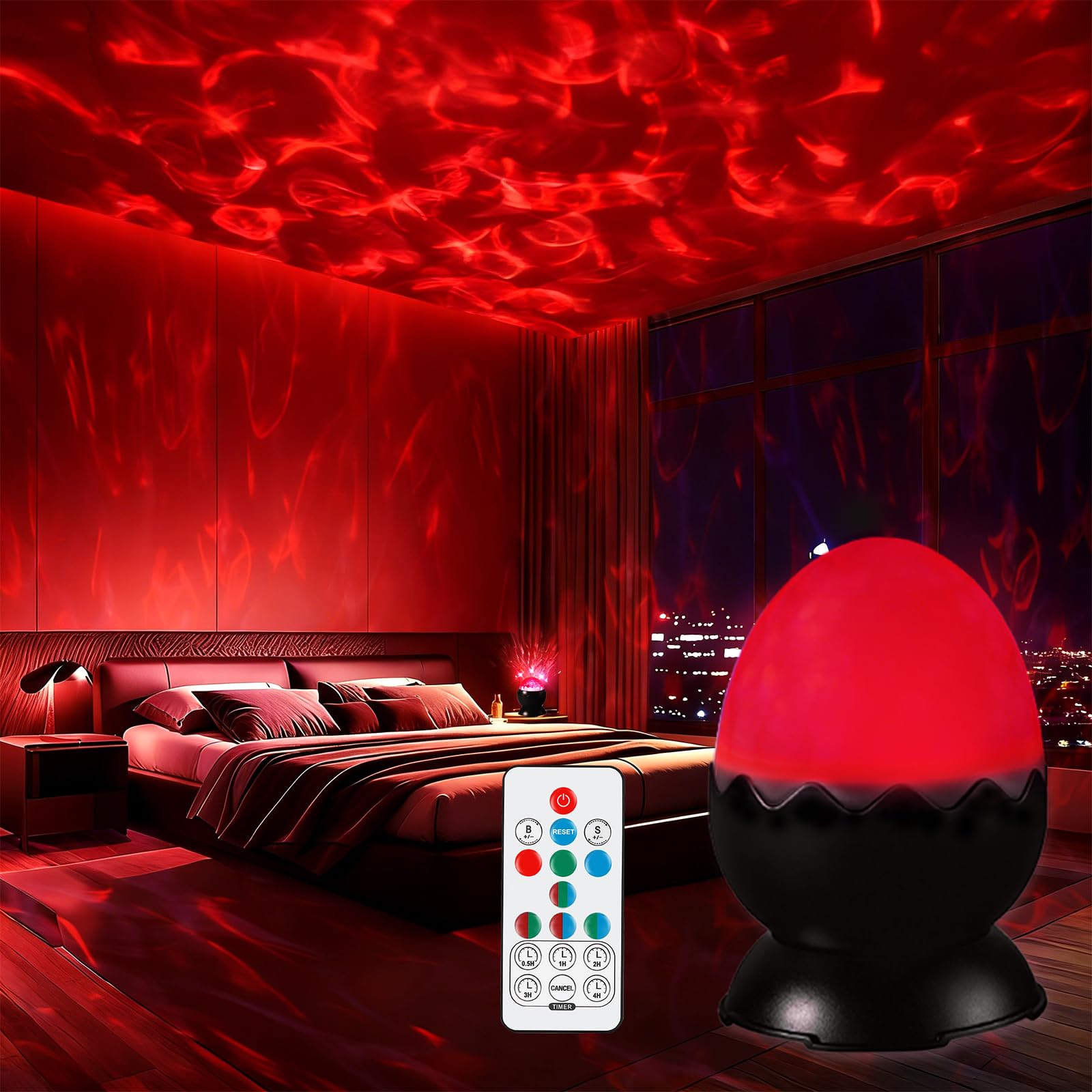 Red Night Light, 2-in-1 Galaxy Projector, Light Therapy Lamp, Light Projector, 670nm Red Light for Bedroom, Gift for Kids & Adul
