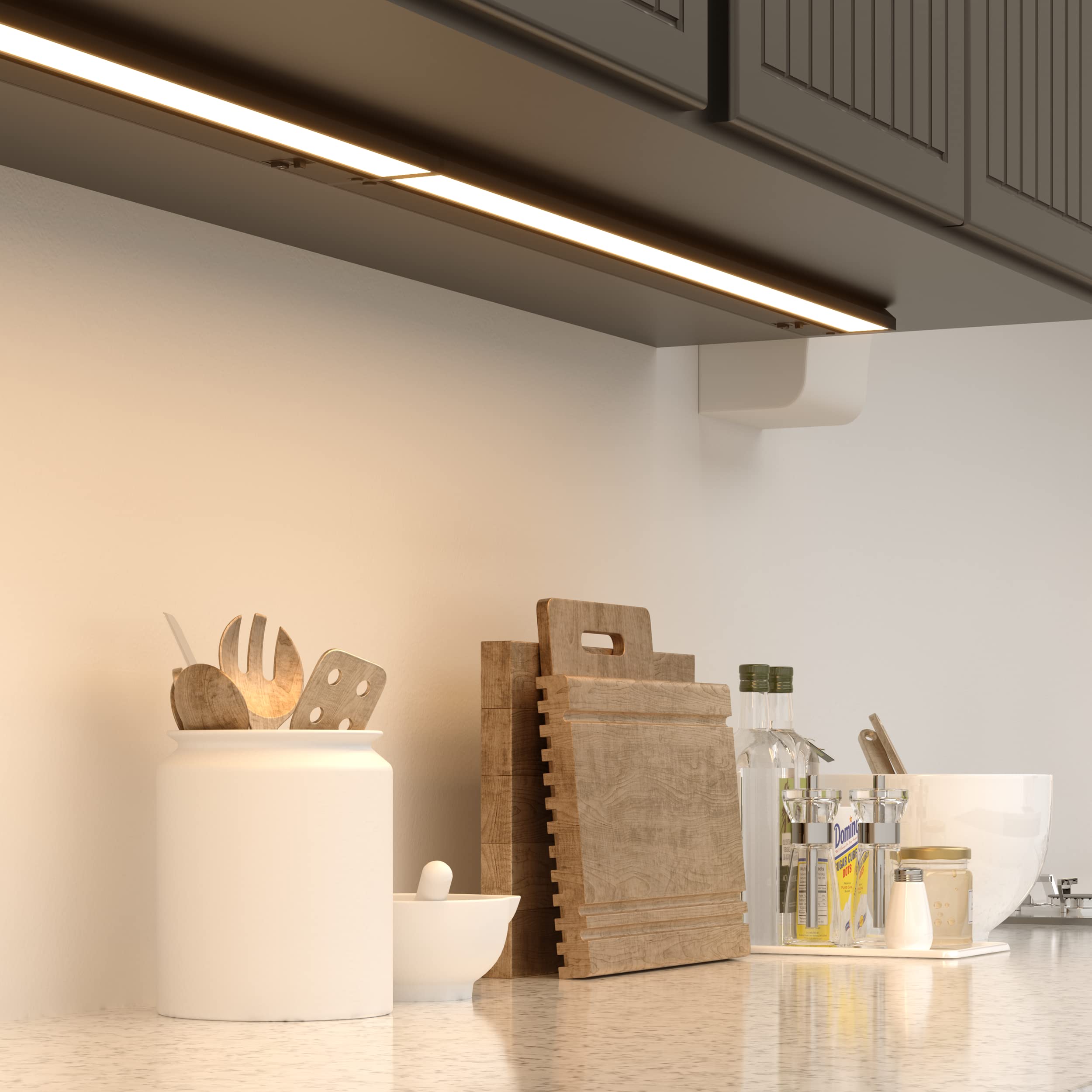 Lagom 40'' Direct Wire Dimmable Led Under Cabinet Lights, Selectable 2700K/4000K/5000K, Selectable Brightness, Black Finish, Uc0
