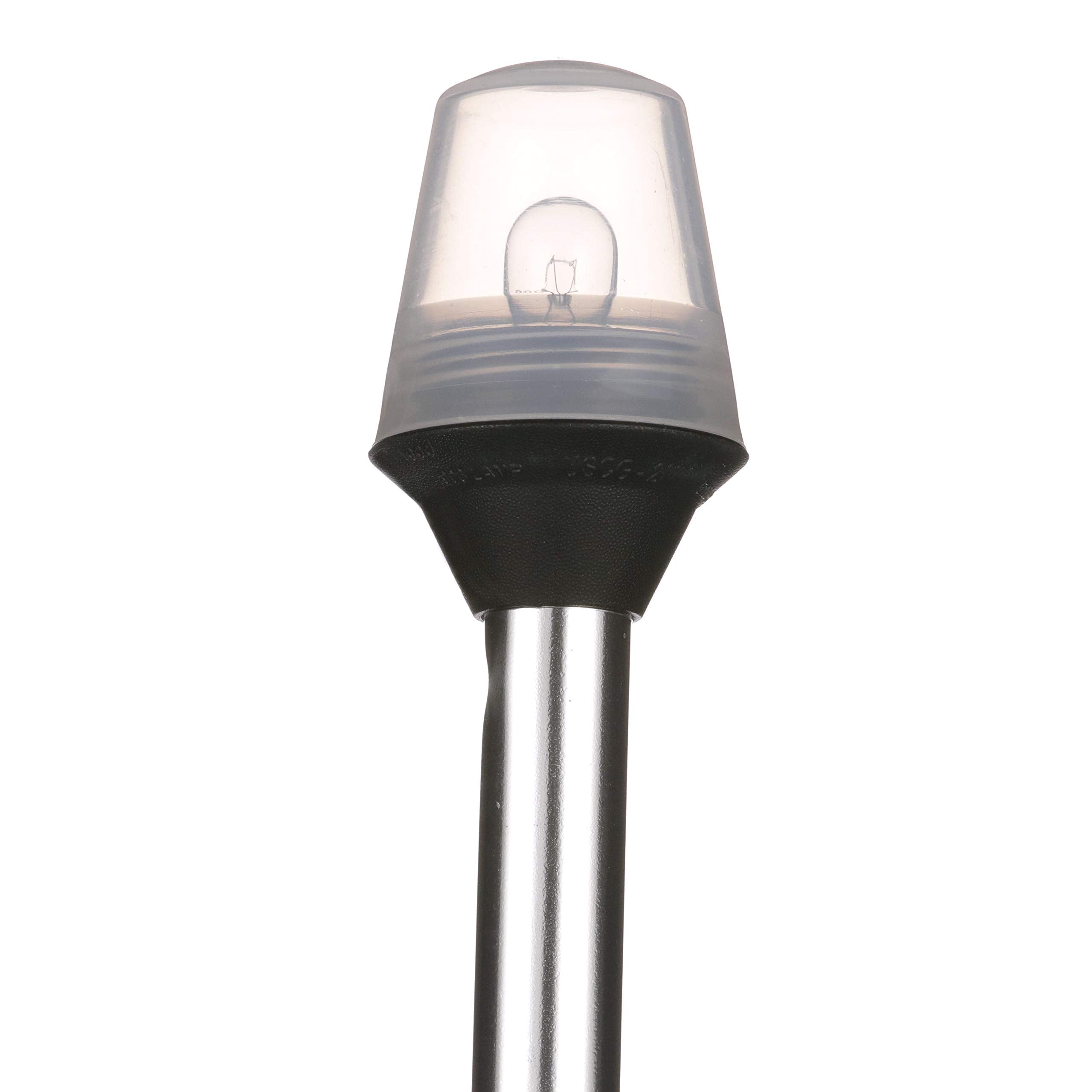 Attwood 5110-24-7 All-Round Frosted Globe Light, 2-Mile 360-Degrees Illumination, 9-Watt Wedge-Base Lamp, 24-Inch Pole