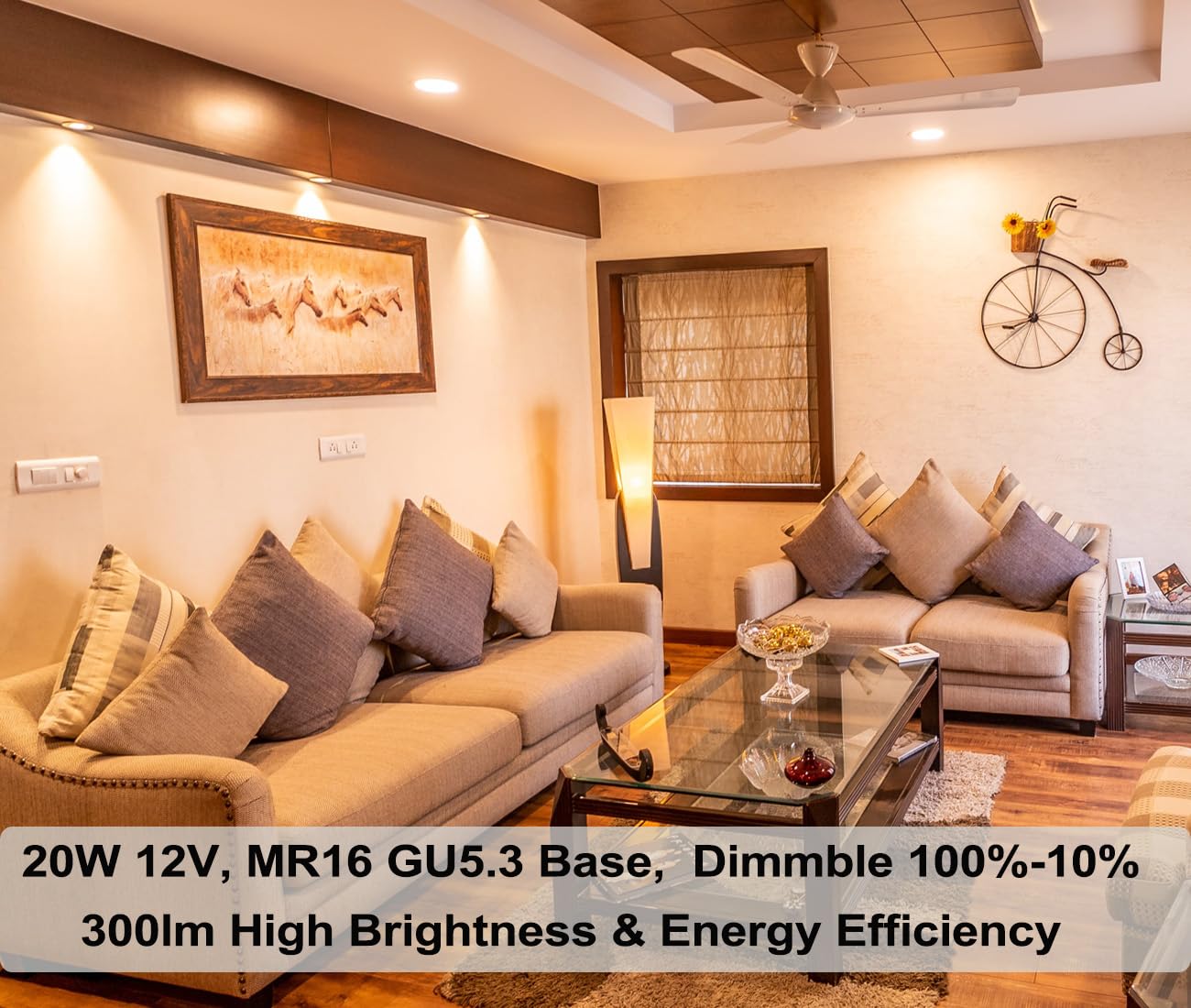 Vinaco Mr16 Halogen Bulb 20W 12V, 6 Pack Mr16 Bulb Dimmable, Long Lasting Mr16 Gu5.3 20W Bulb, 2800K Warm White With Gu5.3 Base