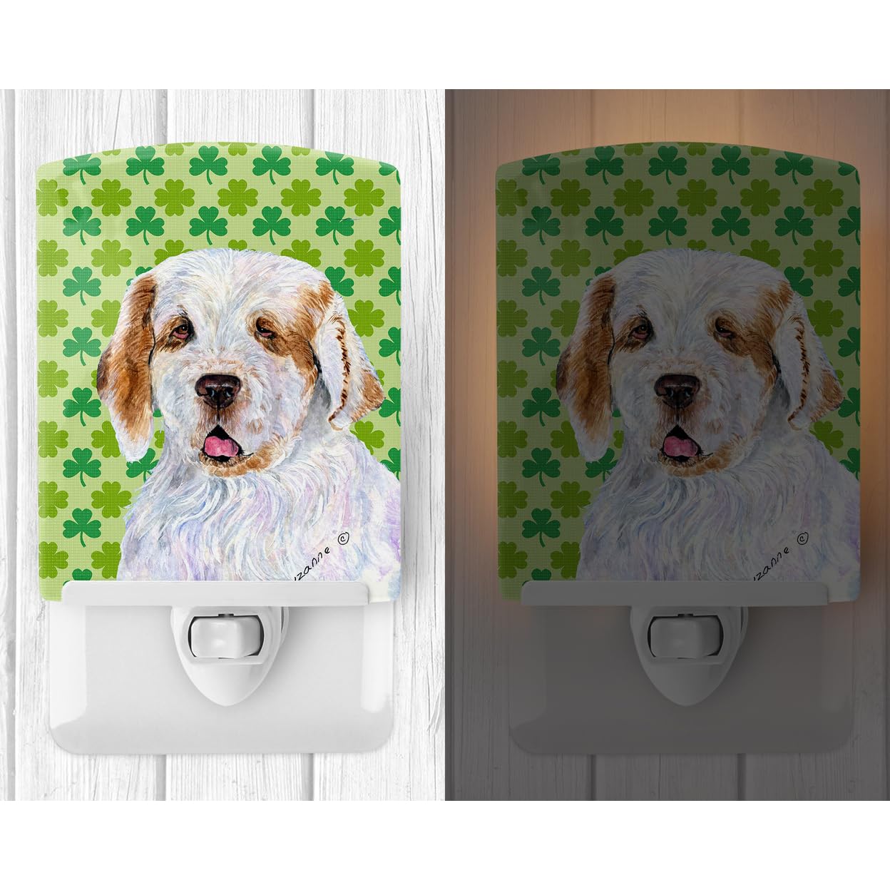 Carolines Treasures Ceramic Night Light Clumber Spaniel Portrait 6x4x3 Multicolor Model SS4431CNL