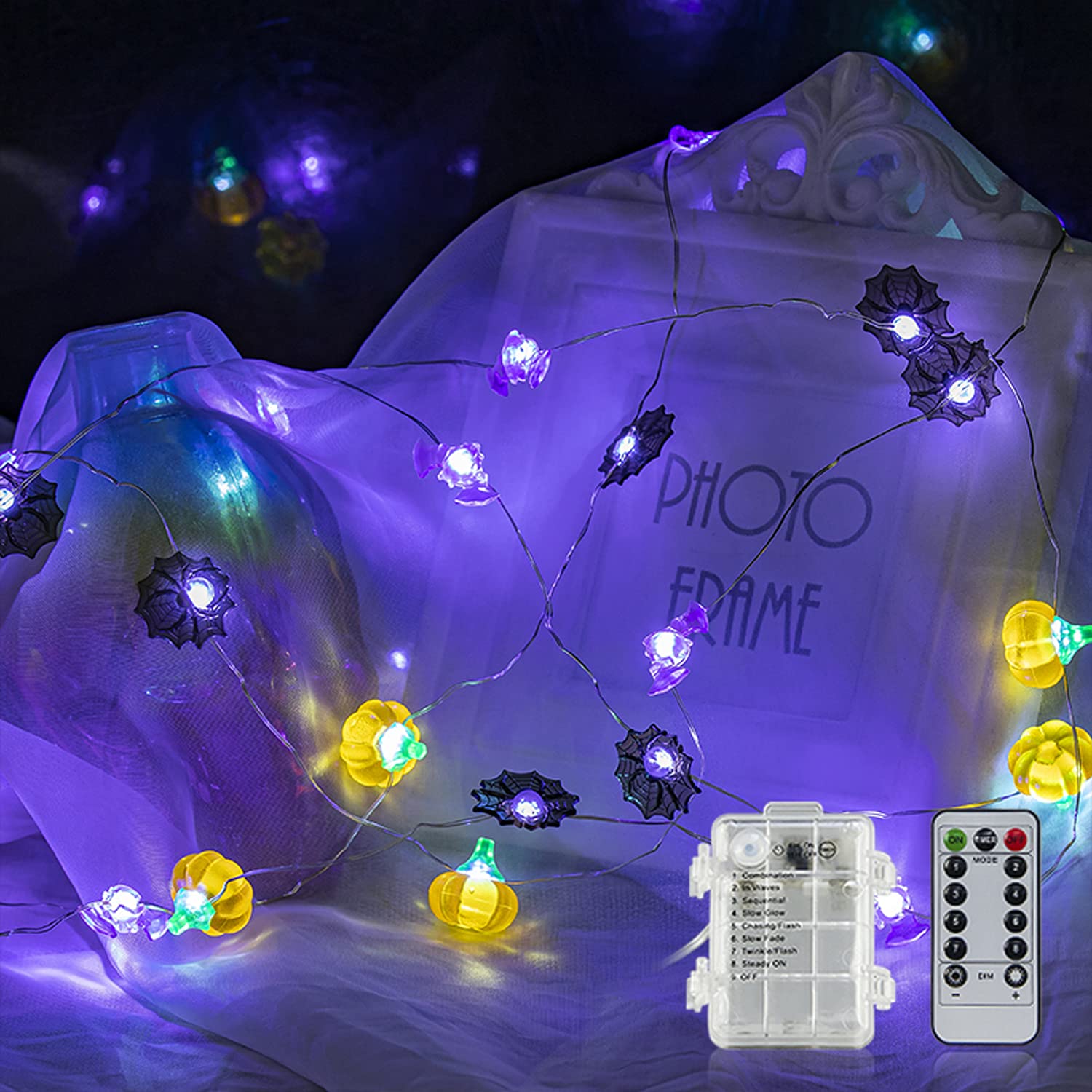 DmHirmg Halloween Decorations Lights Halloween String Lights Battery Operated 8 Modes Waterproof 40LEDs Each Outdoor Halloween L