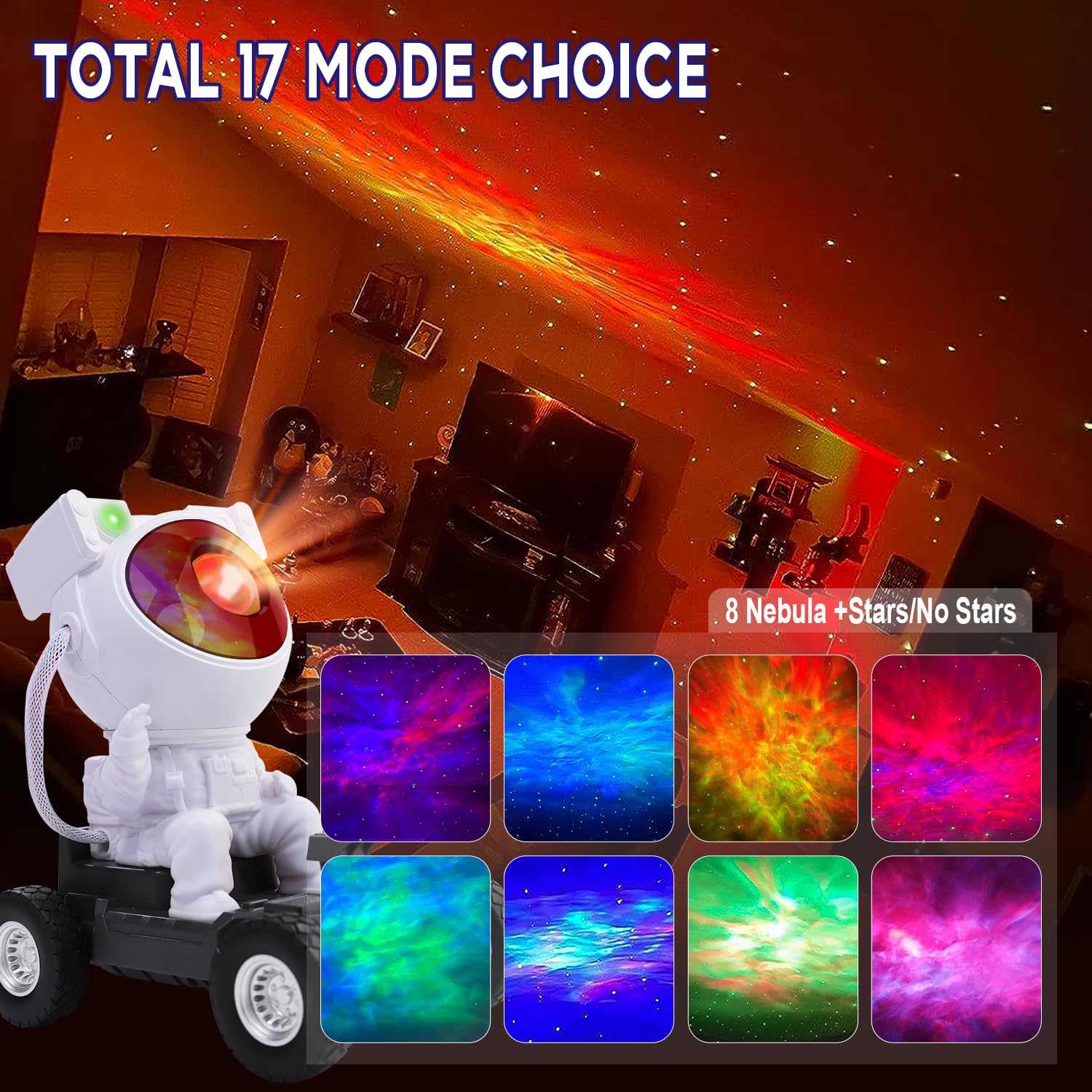 Astronaut Space Buddy 360 Star Projector - Galaxy Nebula Led Night Light & Starlight Spaceman Lamp Gift For Kids & Adults