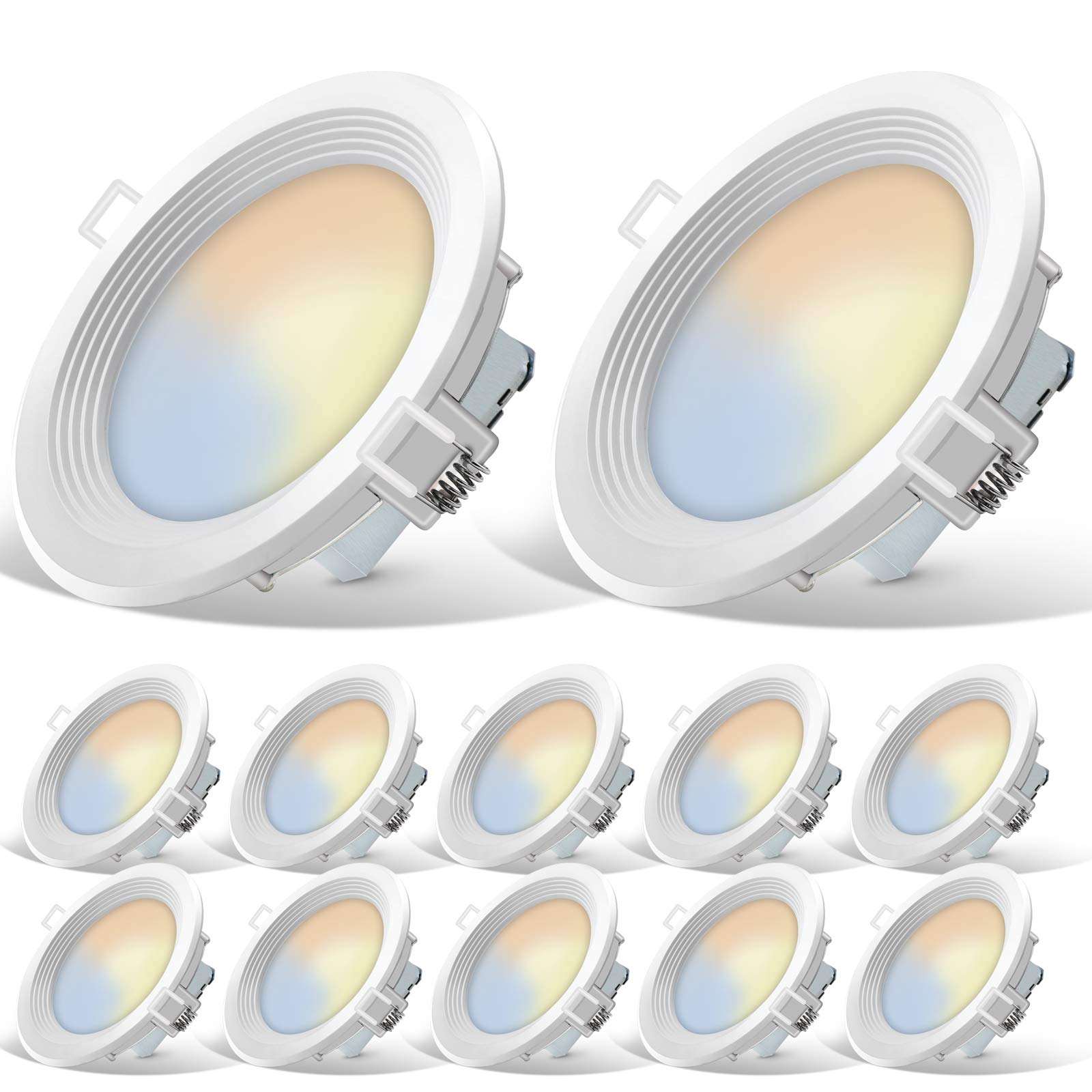 5CCT LED Slim Recessed Lighting, 6 inch Downlight, 14W=85W, Dimmable, 850LM CRI 90+, 2700K/3000K/4000K/5000K/6500K Selectable, S