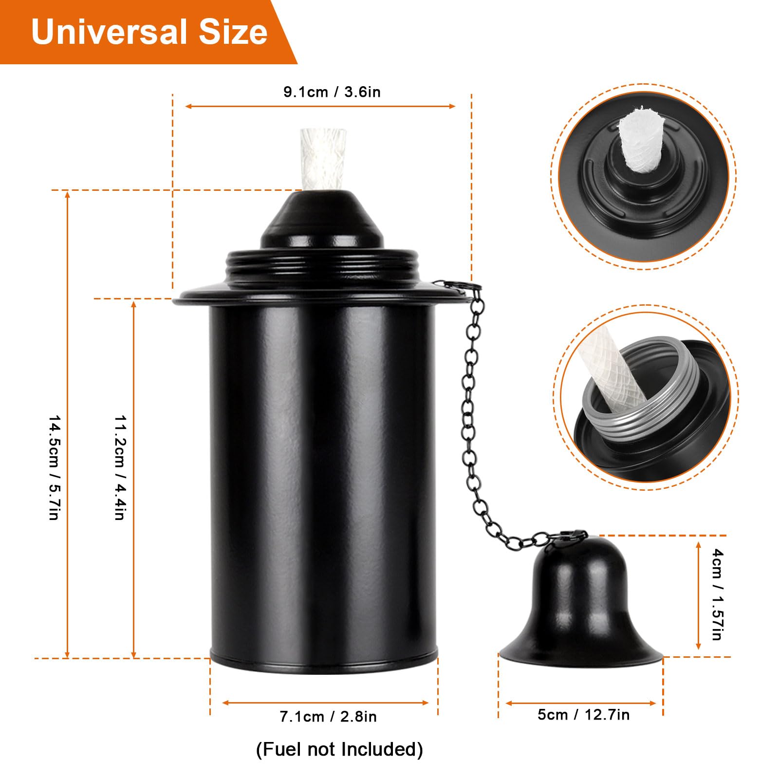 Lunluarai 12Oz Torch Replacement Canisters, Bamboo Lantern Refillable Torches, Decorative Torch Canister Replacement For Yard, Patio, Deck, Garden, Party, Landscap (12Oz-4Pcs)