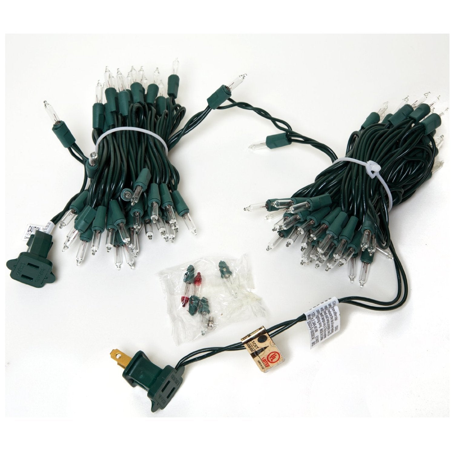 Noma/Inliten 100-Count Clear Christmas Light Set, Green Wire, Warm White, Model 40004-88