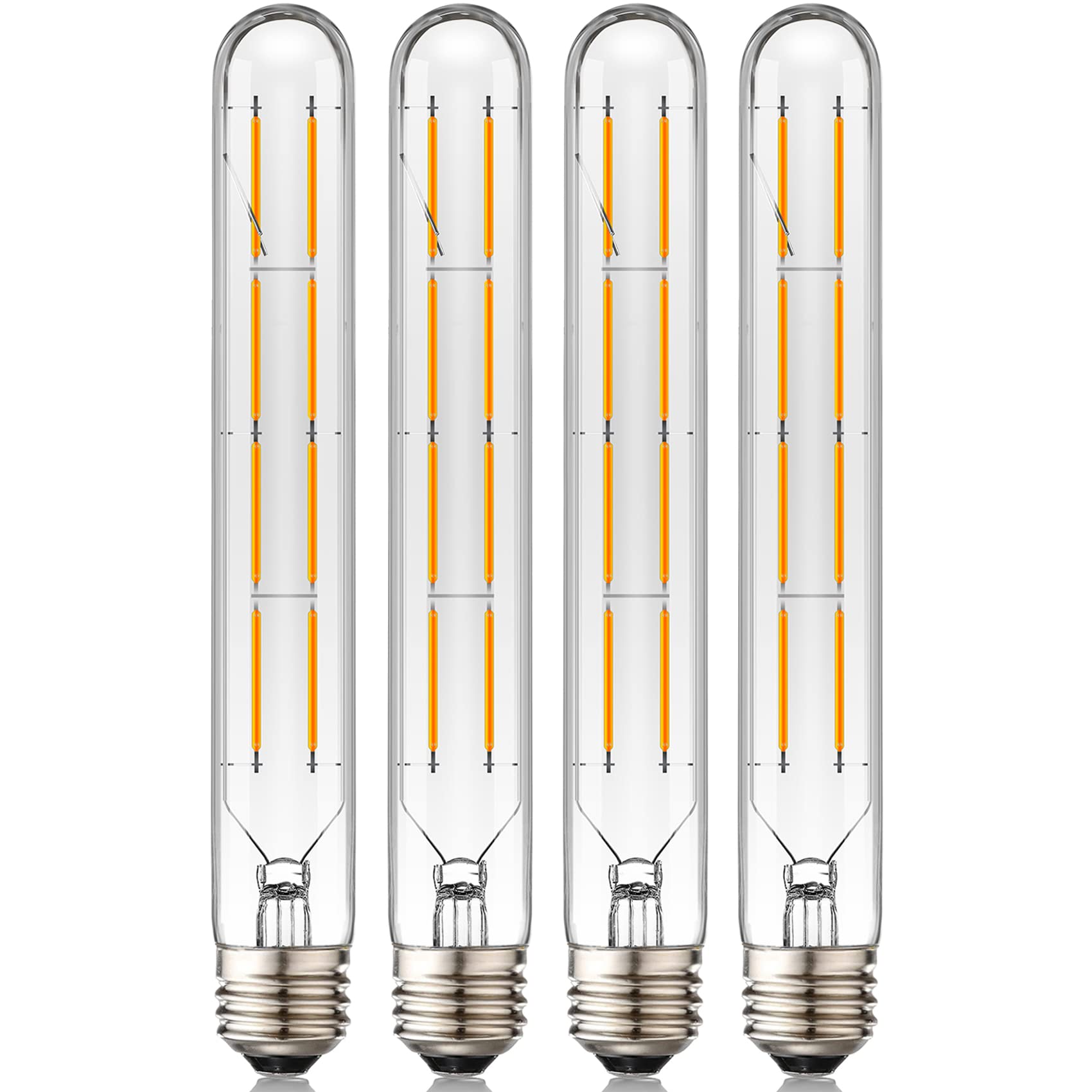 Dimmable 8W T10 Led Bulbs, Warm White 2700K, 8.9Inch Long Tubular Light Bulb, 80 Watt Vintage Edison Led Filament Bulb,800Lm,E26