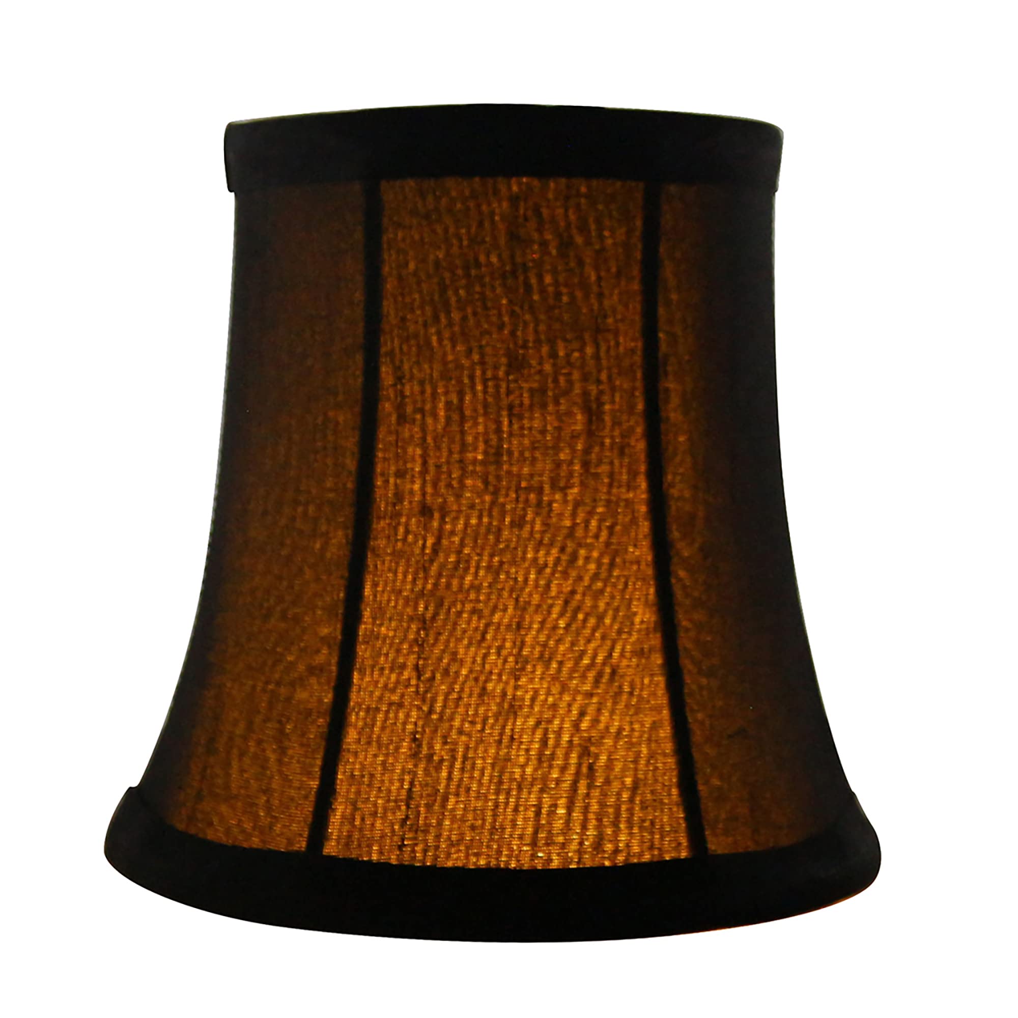 MERIVILLE Chandelier Lamp Shades Set of 2 Faux Silk Black Softback Bell Clip-On 3.5in x 5in x 4.75in