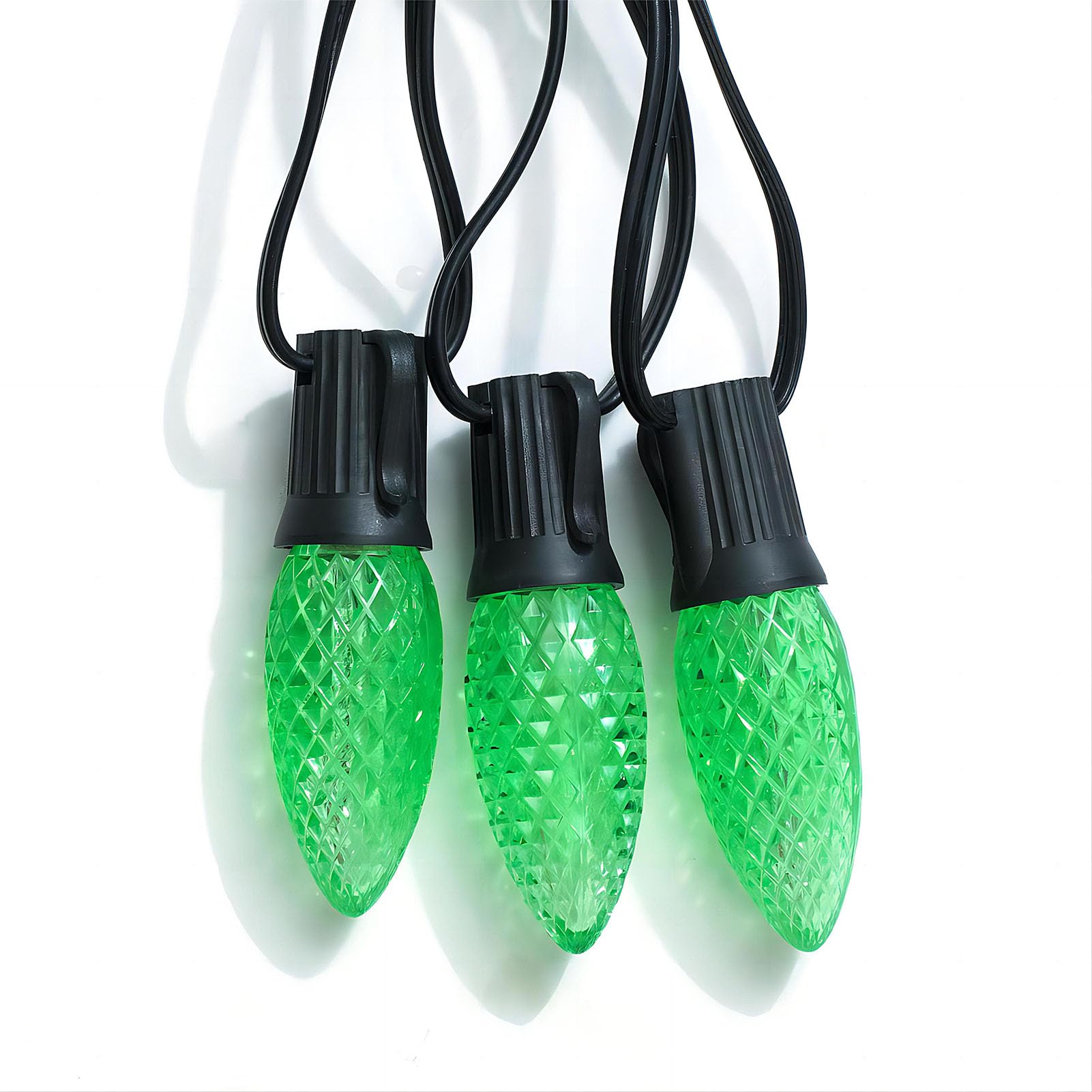 Meconard C9 Led Replacement Christmas Light Bulbs, C9 Shatterproof Led Bulbs For Christmas Indoor Outdoor String Lights, E17 Intermediate Base, Commercial Grade Holiday Bulbs, Green, 25Pack