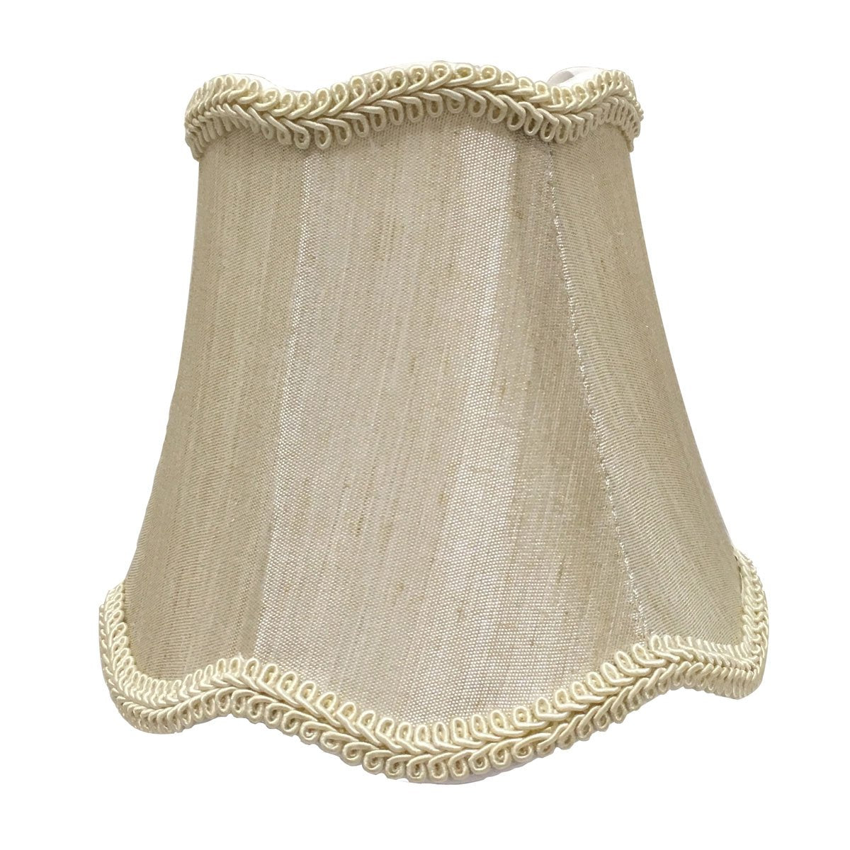Royal Designs, Inc. Clip on Scalloped Bell Chandelier Lamp Shade Flame Clip Fitter, CSO-1029-5BG, 3 x 5 x 4.5, Beige, 1 Pack
