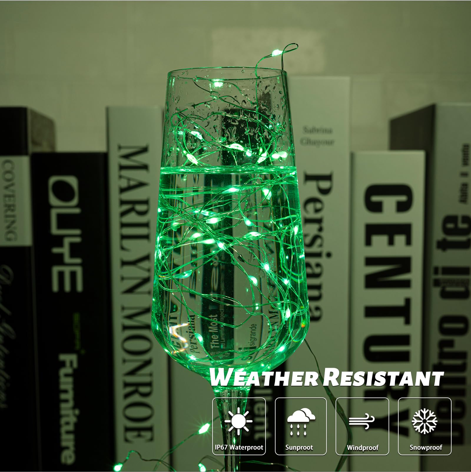 Siuholi Fairy Lights String Lights 16FT 50 LED Battery Operated Waterproof Green 1 Pack Model Siuholi-1