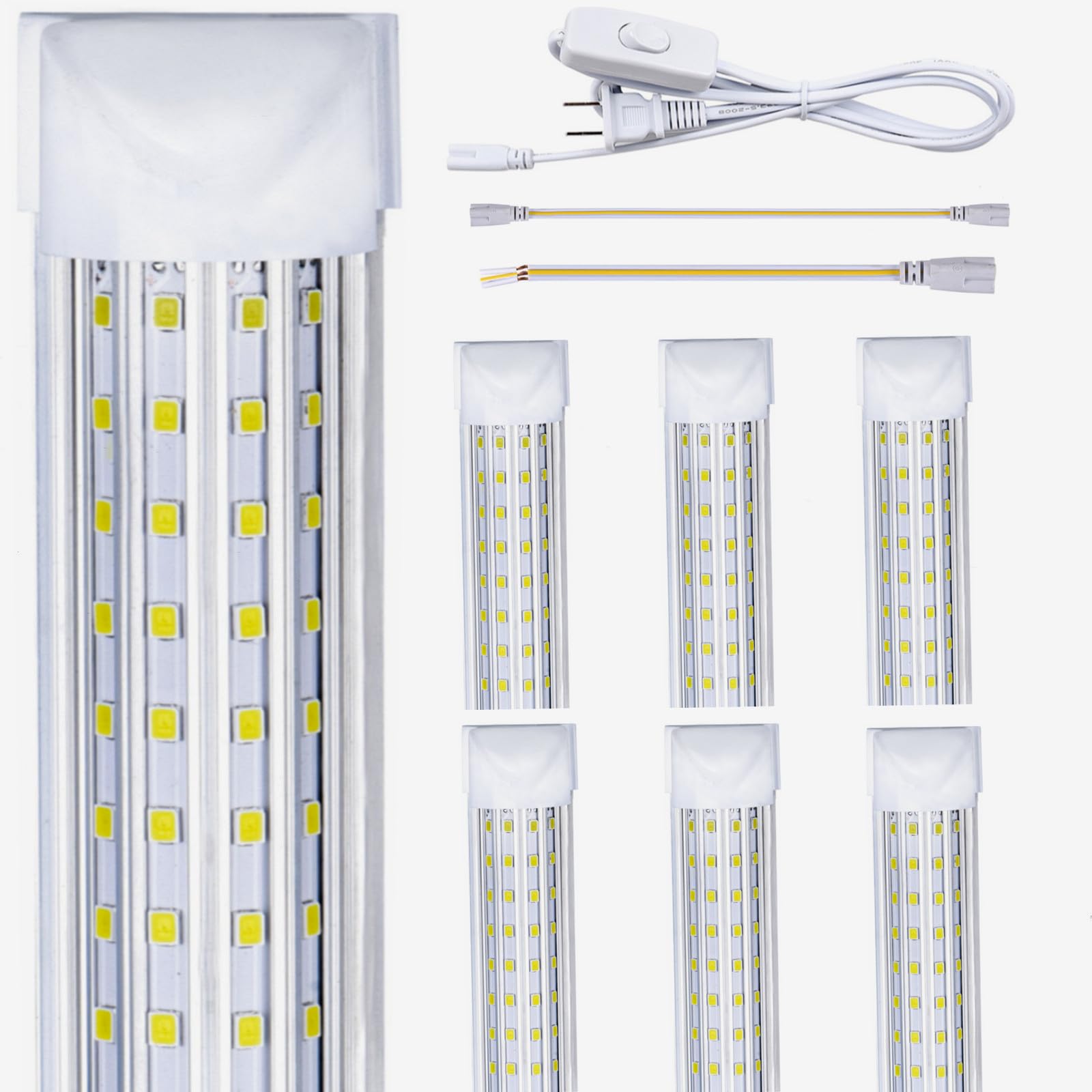 Led Light 777 (6-Pack) 4Ft T8 Led Shop Lights, 60W 6000K, 7500