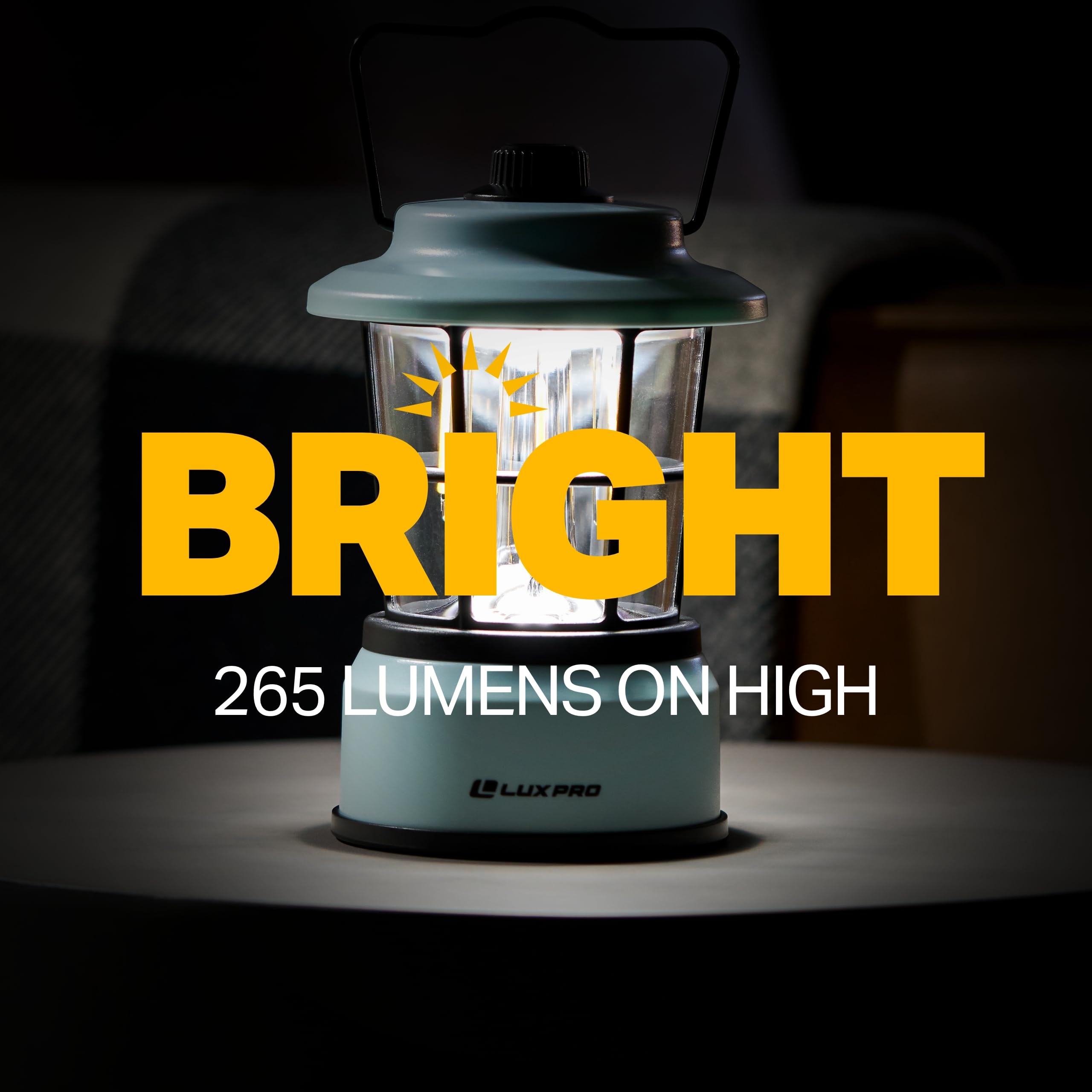 LUXPRO Retro LED Lantern - Battery-Powered, Water Resistant - Blue, Pack of 1, Model LP1535-BE - Ideal for Tents, Hiking, Hurricane Prep