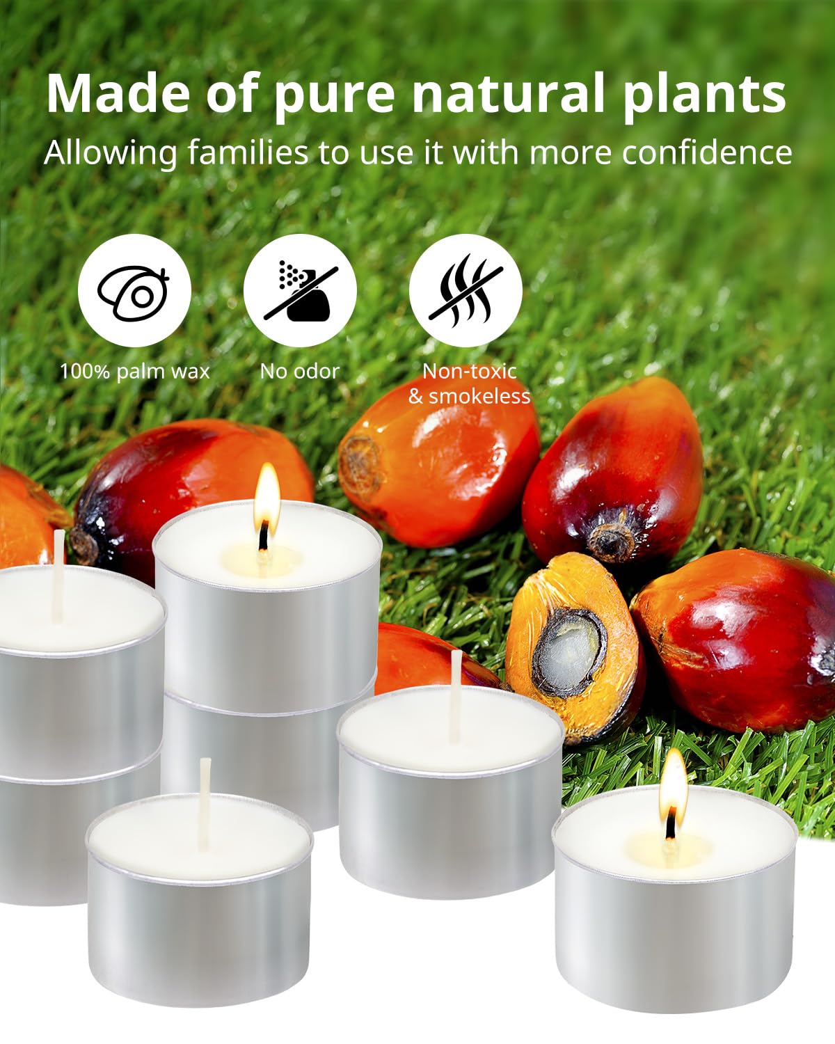 Tea Candles 200 Pack - 8 Hour Burn Time,Unscented Tea Lights Candles for Shabbat, Weddings, Christmas, Home Decor