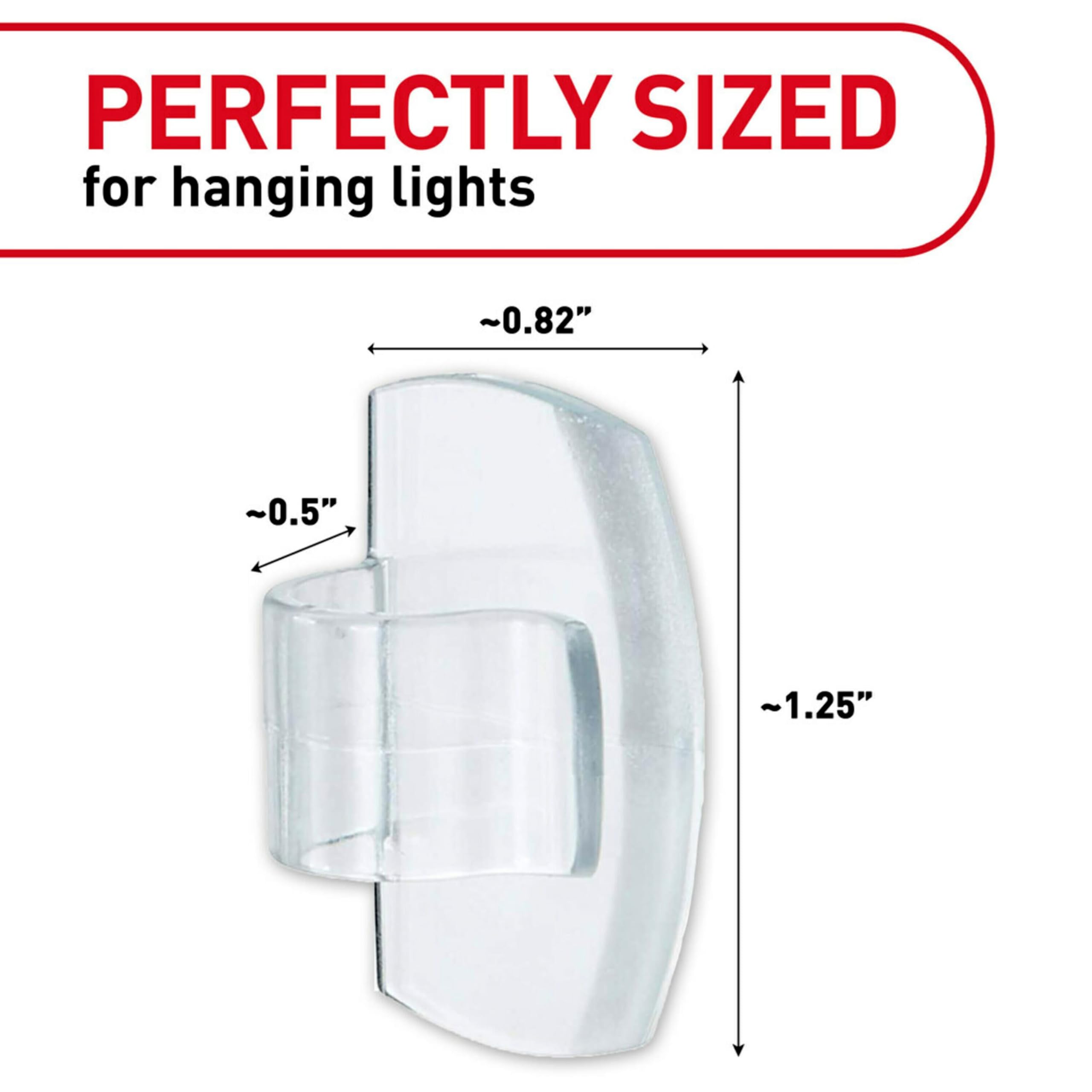 Command Outdoor Light Clips, 16 Clips, 20 Strips, Water-Resistant Adhesive (17017Clr-Awes), Clear (17017Clr-Aw-E)