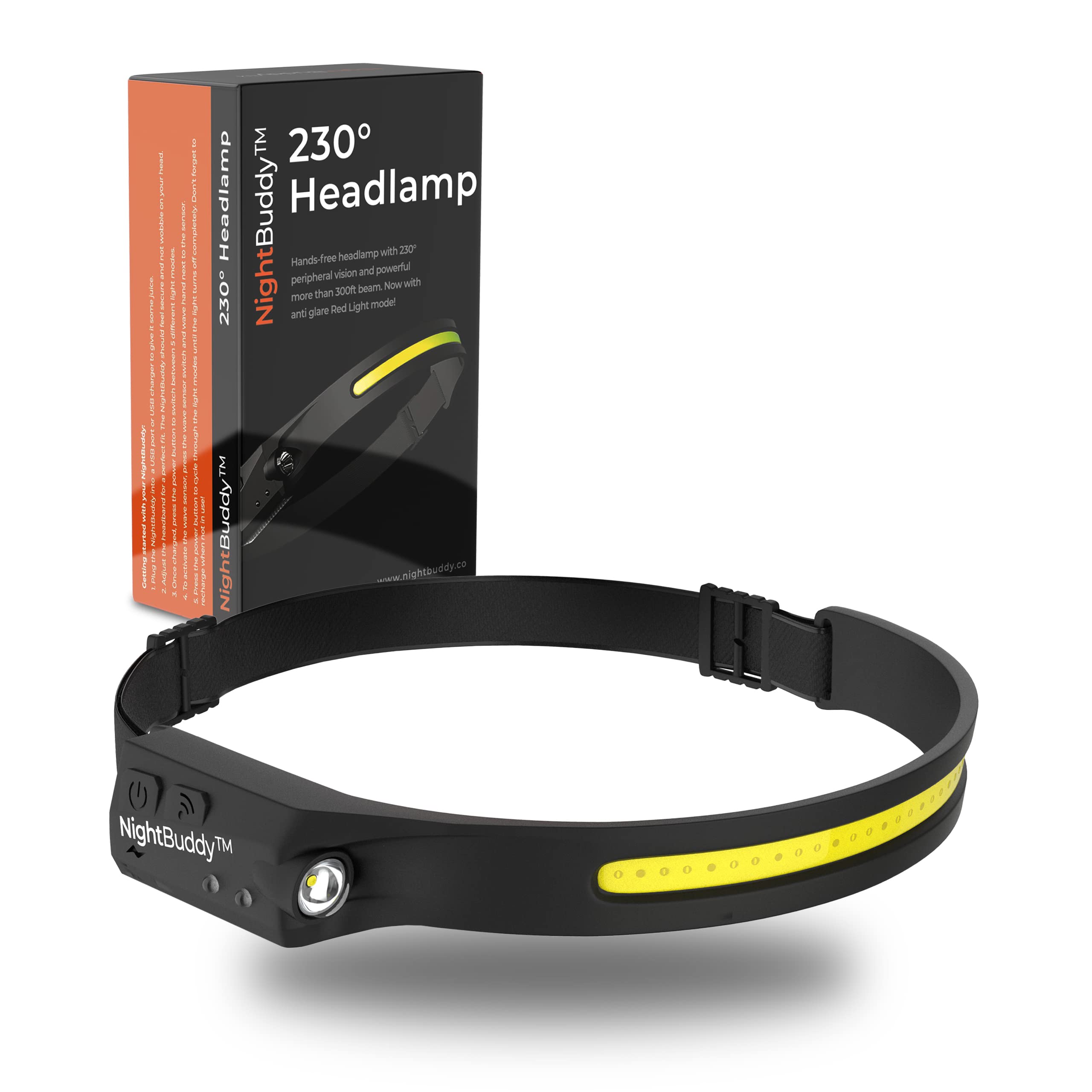 Nightbuddy The Original Led Headlamp Rechargeable Flashlight For Adults Camping Essentials Backpacking Lights 4X Brighter Other