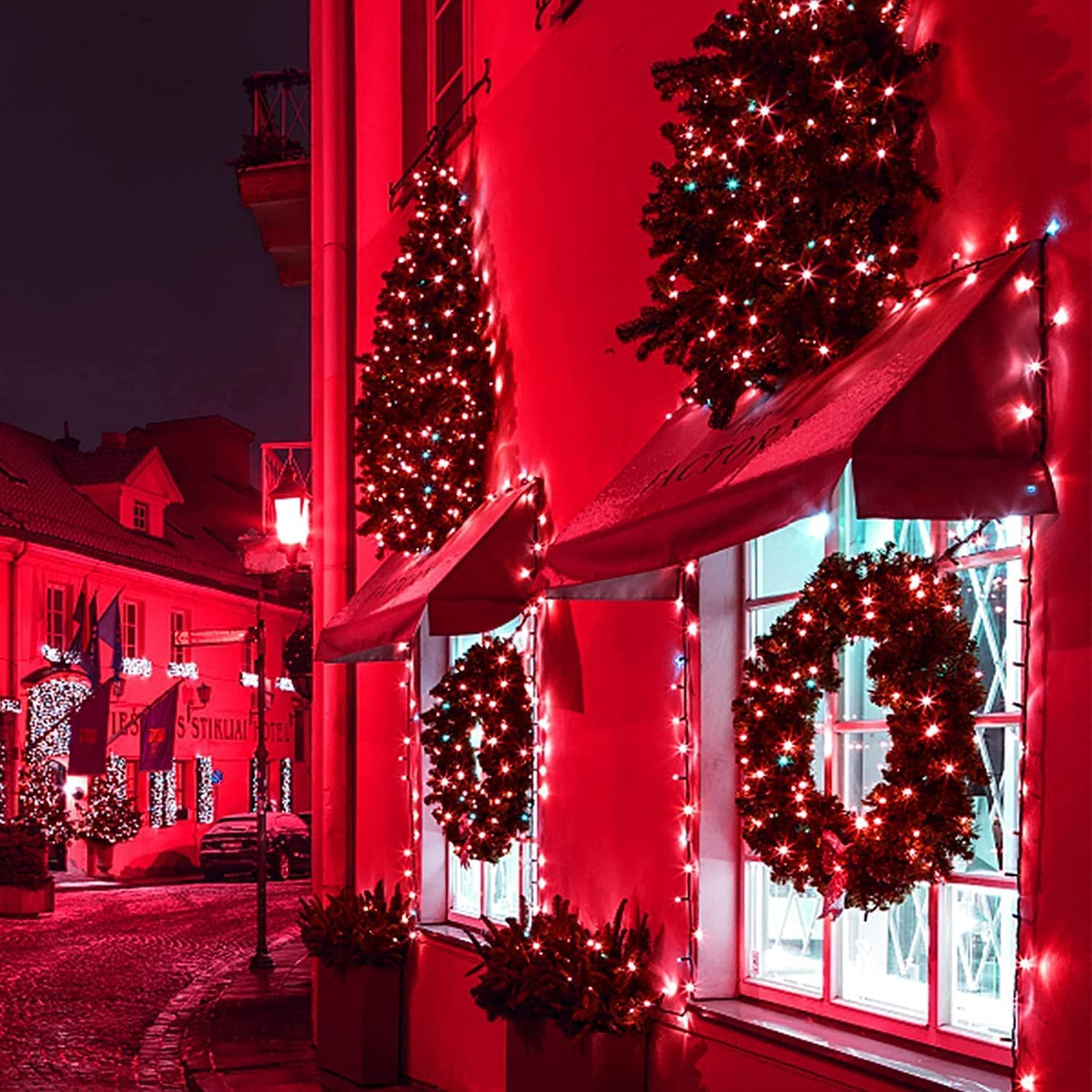 Wominoy 25Ft 50 Counts Red Led Christmas Lights - Commercial Grade Red Christmas Lights Outdoor Waterproof, Red Led Lights 5Mm W