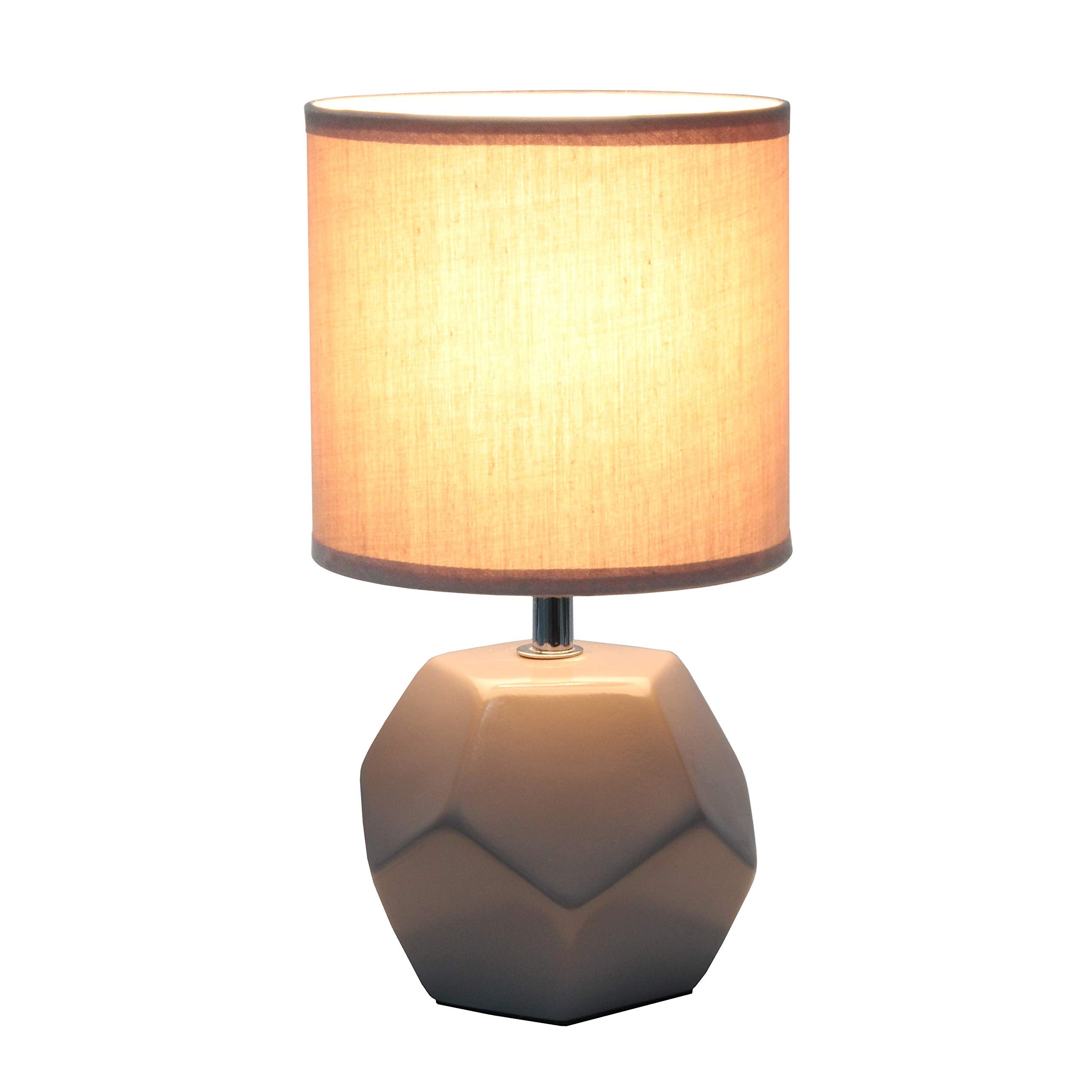 Simple Designs LT2065-GRY Round Prism Mini Table Lamp, Gray, Pack of 24