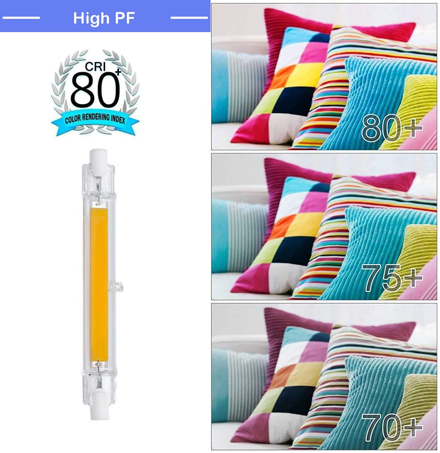 CTKcom R7S LED Bulb 10W 6000K T3 J Type Halogen Replacement 2 Pack White