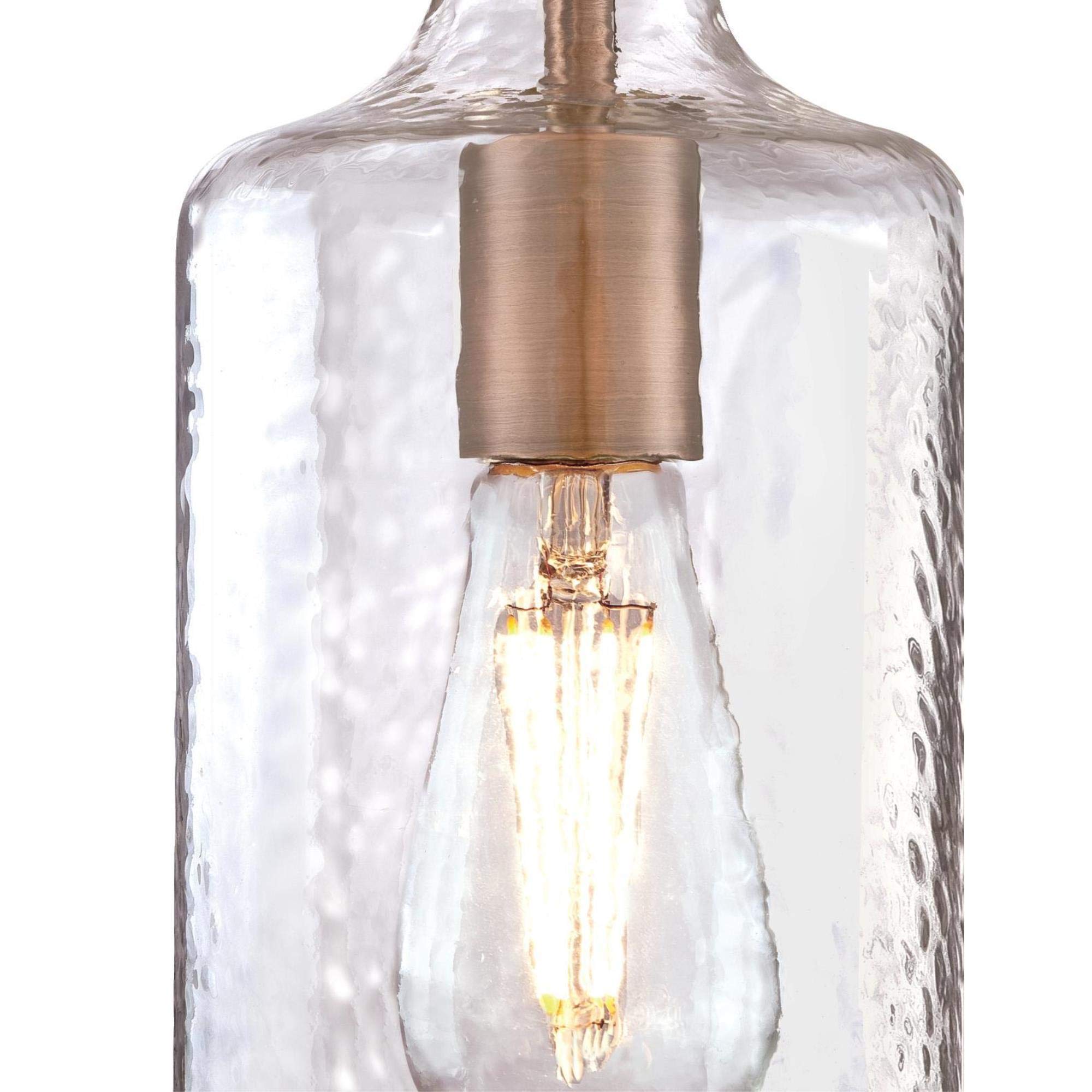 Westinghouse One-Light Indoor Mini Pendant, Washed Copper Finish, Clear Textured Glass, Model 6371500