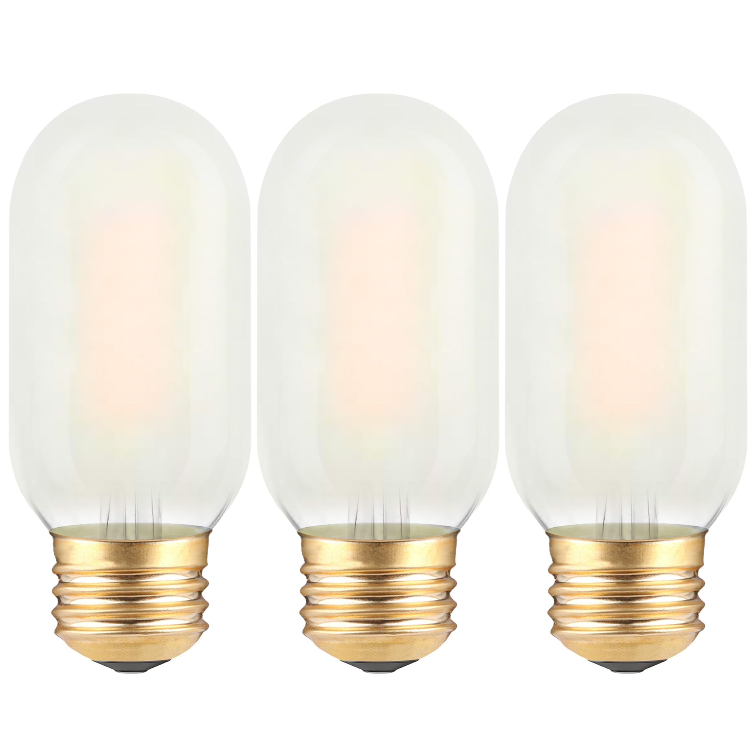 TOKCON Frosted T45 LED Bulb, 4W 2700K Soft Warm White, Dimmable Antique E26 Edison Light, 3 Pack