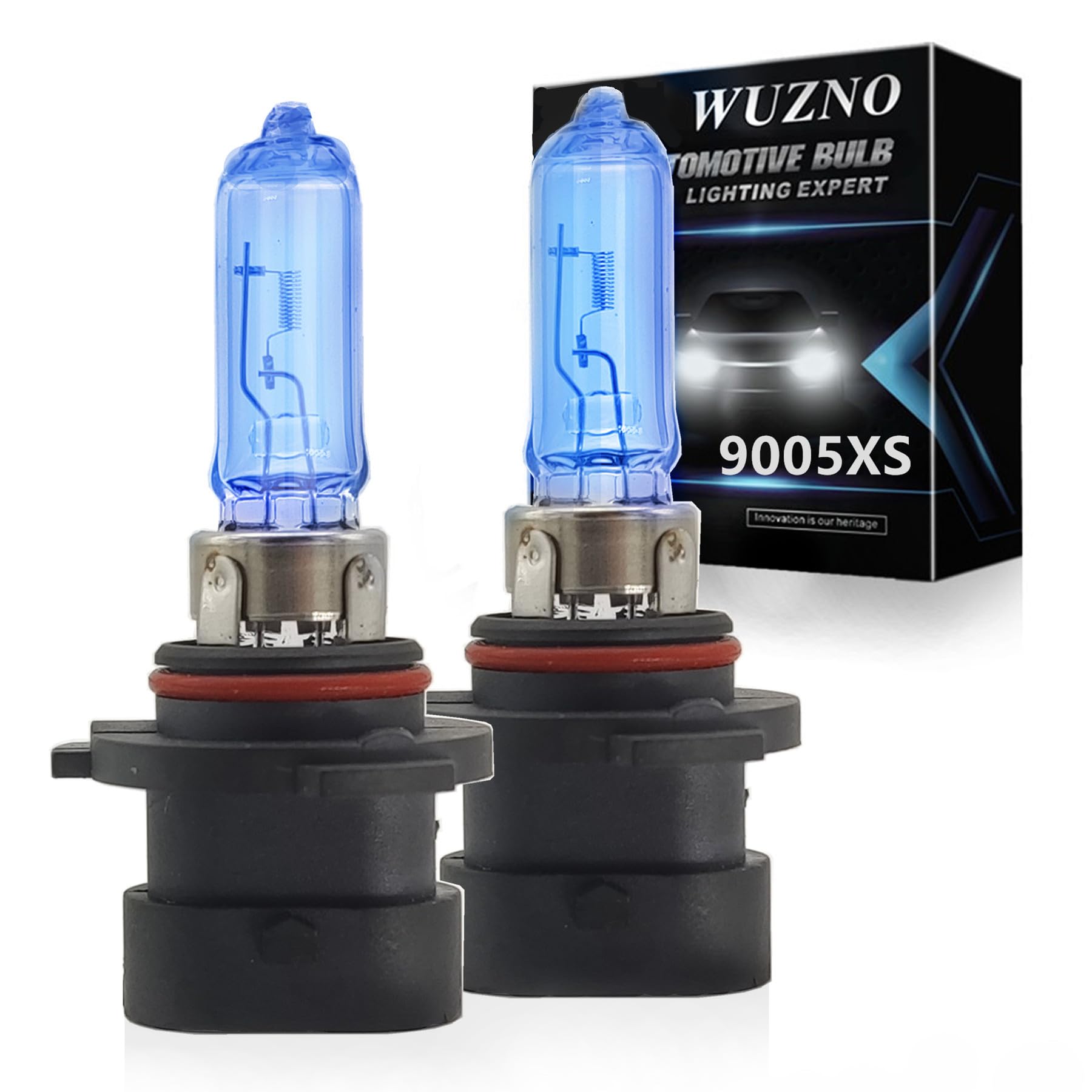 Wuzno 9005XS Halogen Headlight Bulb 12V 60W Super Bright 5000K 2-Pack Glass