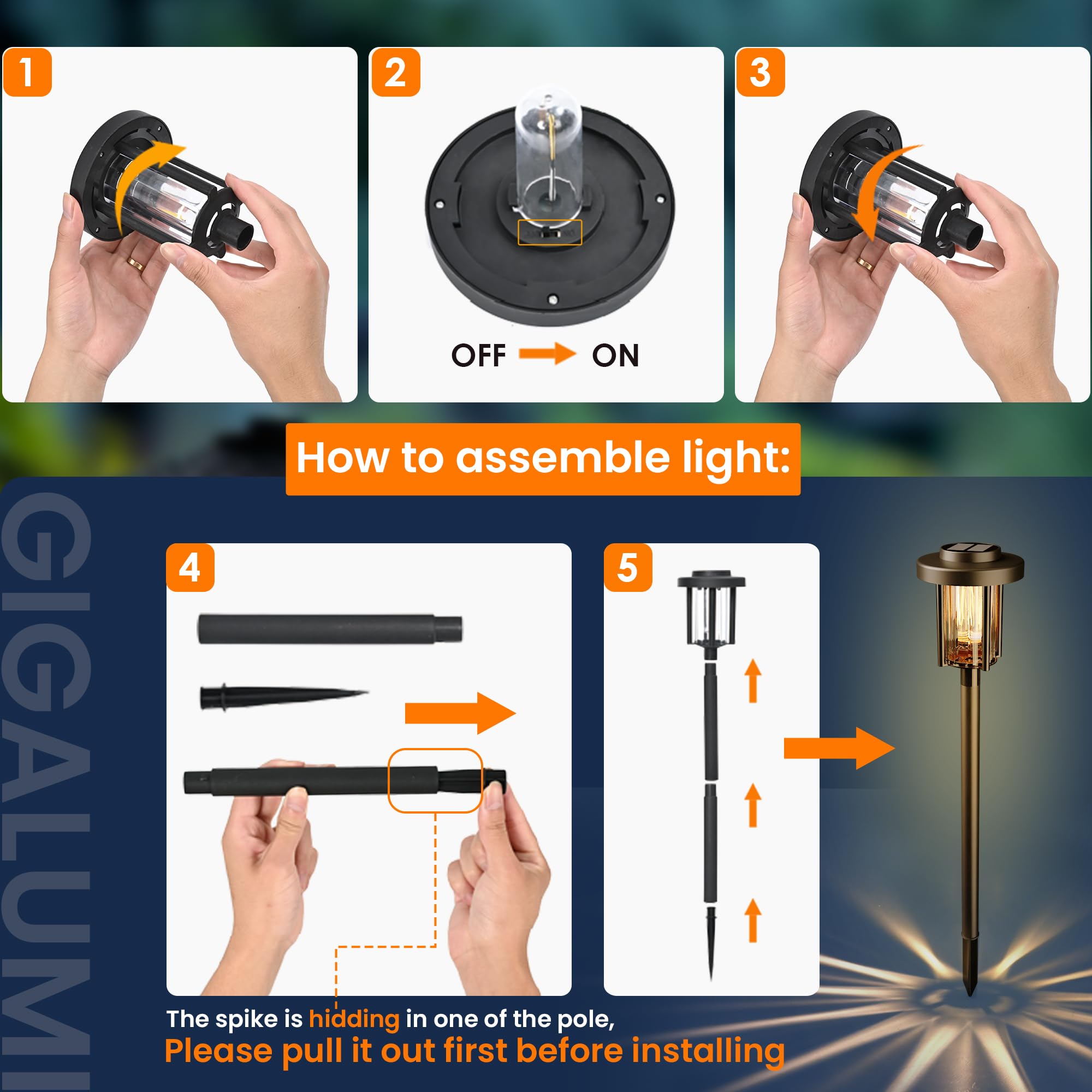 Gigalumi Solar Pathway Lights Outdoor  8Pack Gardening Light Ip65 Waterproof Landscape Lighting For Yard And Walkway  Garden Decorations For Outside Patio Porch  Warm White
