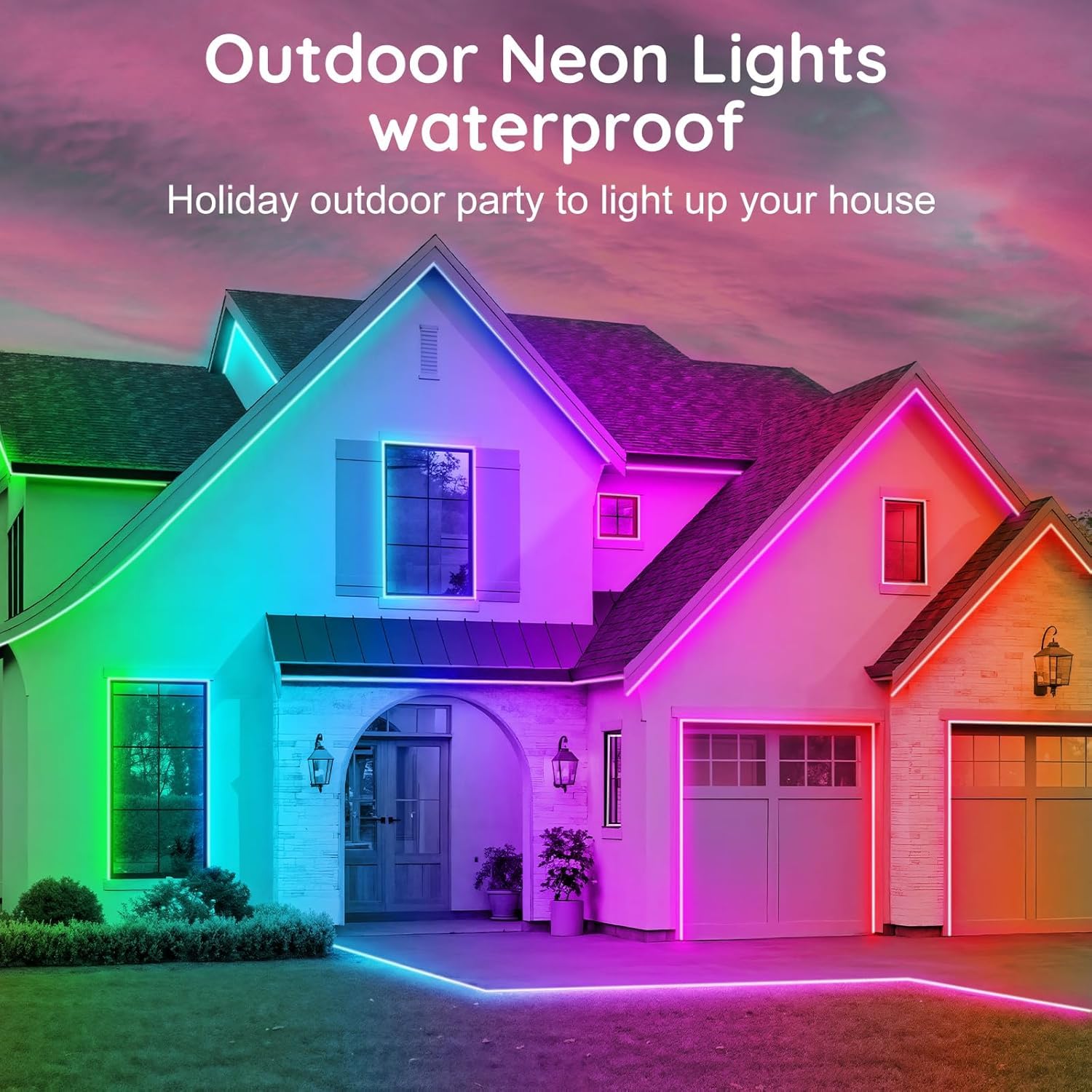 100Ftneon Rope Lights Flexible Led Rope Lights Control With App/Remote Multiple Modes Rope Lights Ip65 Outdoor Rgb Led Neons Light Waterproof