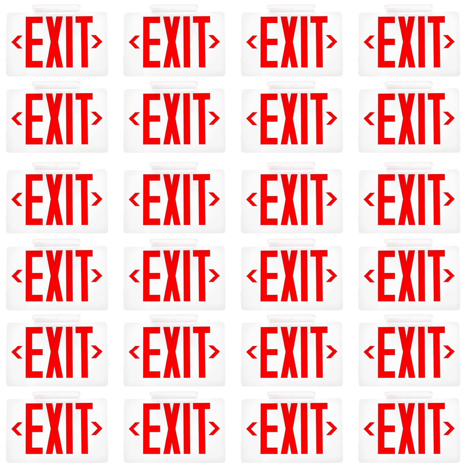 Sunco 24 Pack Red LED Exit Sign with Emergency Light, Commercial Grade Double Sided, Two Adjustable Head Lights, Backup Battery,