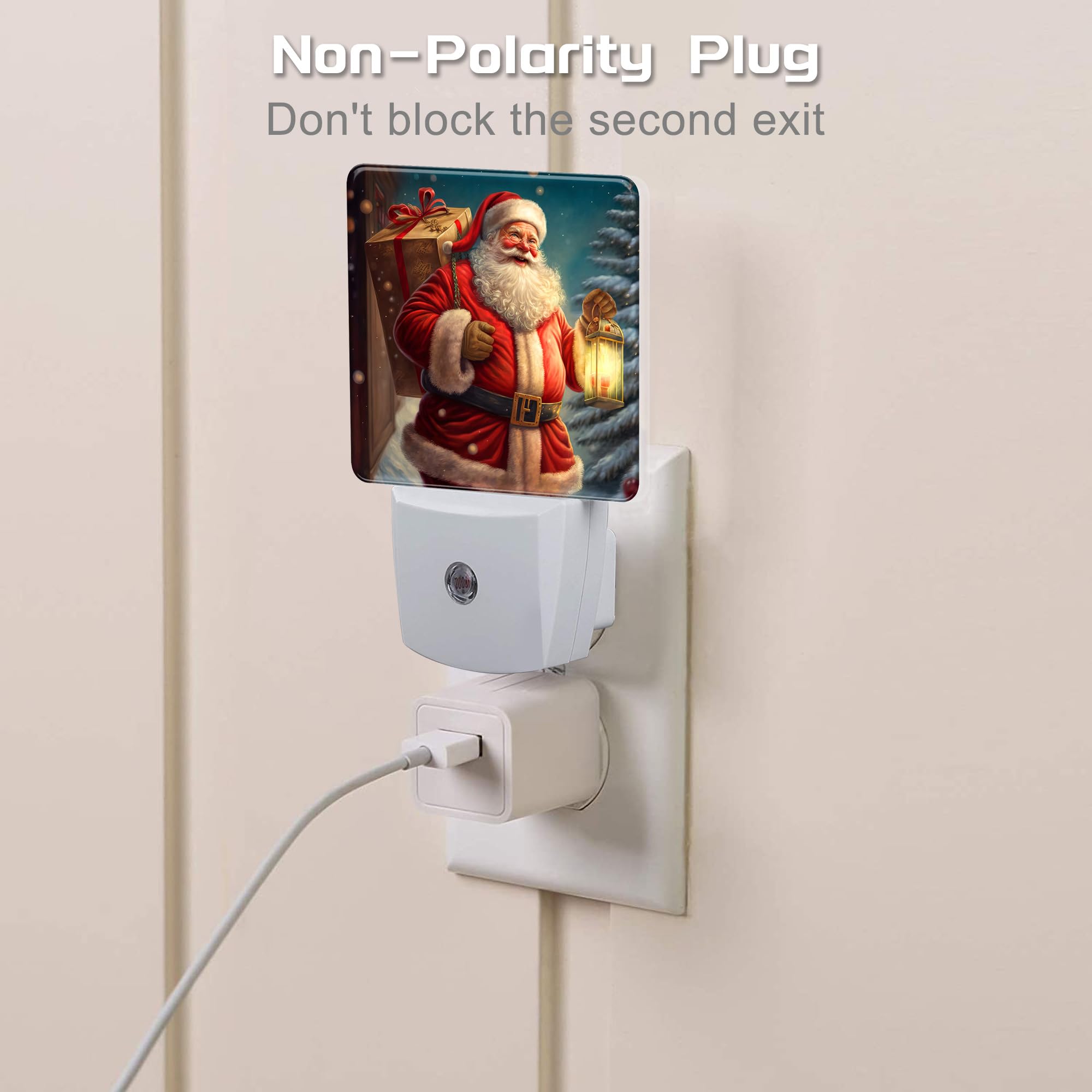 sndheke Christmas Santa Claus Night Light with Dusk to Dawn Sensor, 0.5W Energy Saving, Model SBD04, Color16