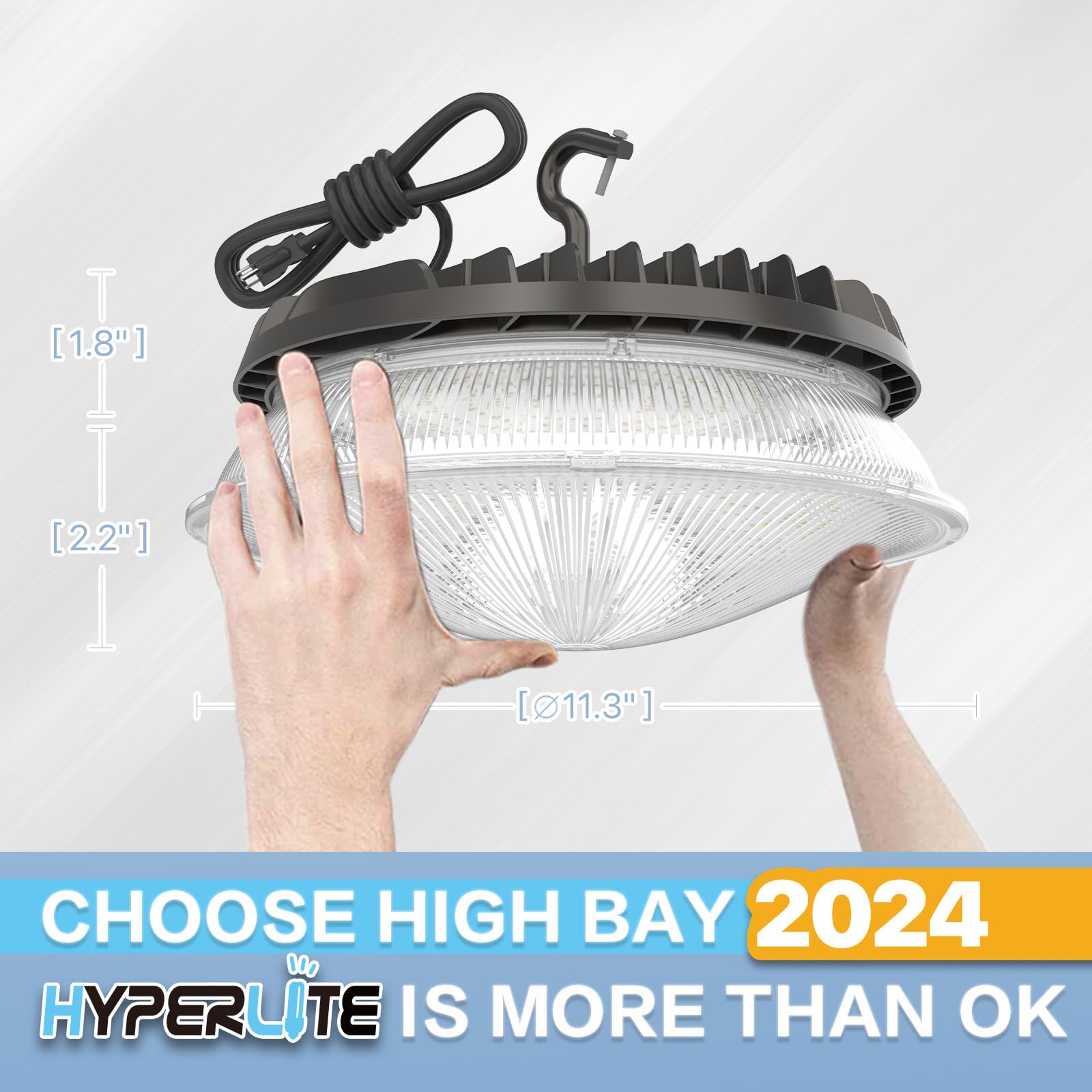 HYPERLITE LED High Bay Light 150W 18,750 LM UFO Black Aluminum Model ST ETL Listed