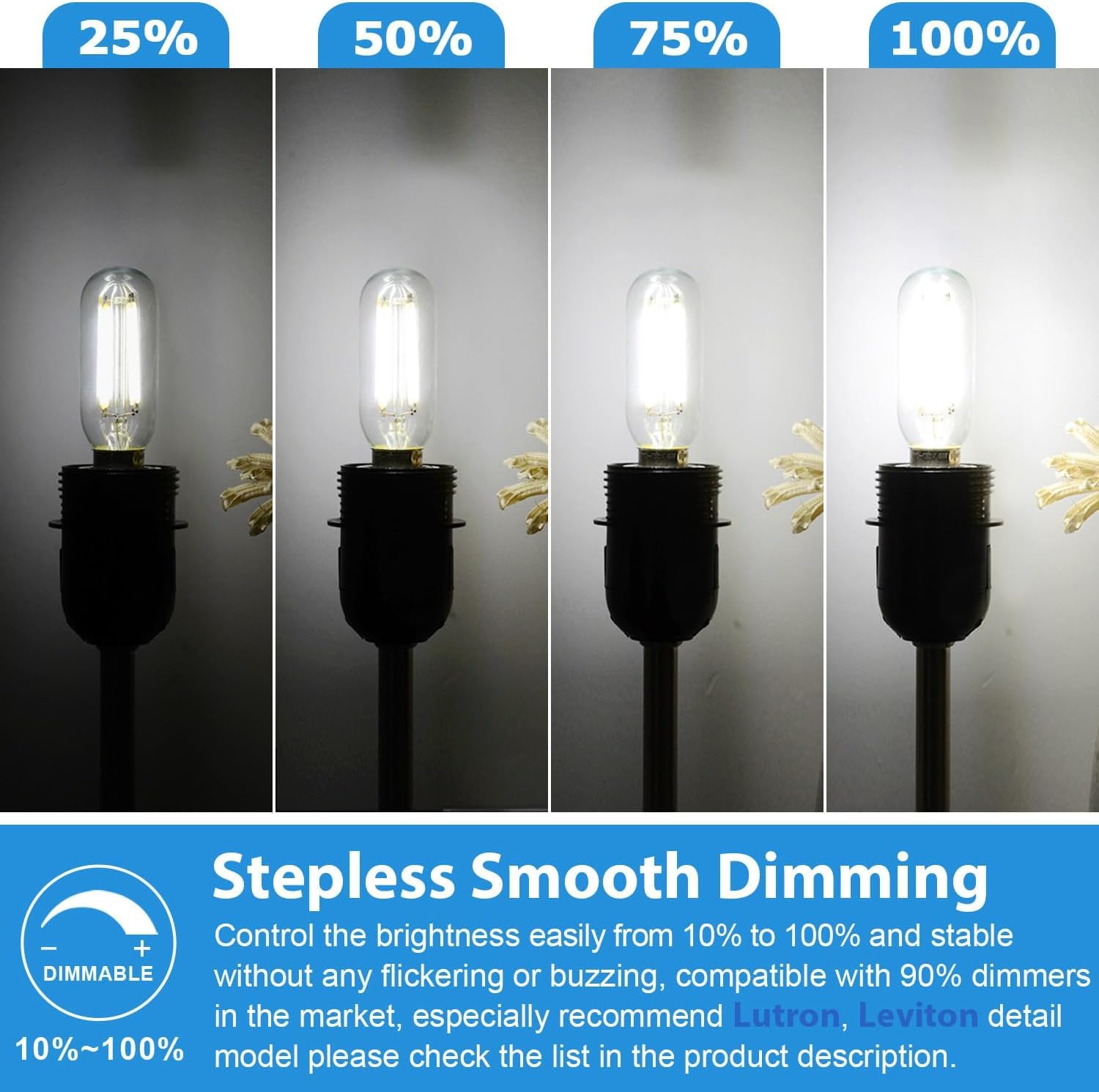 E12 Led Light Bulbs 40 Watt Equivalent, 4W Candelabra Dimmable Edison Bulbs, 5000K T6 Bulbs For Chandelier Ceiling Fan Light 400