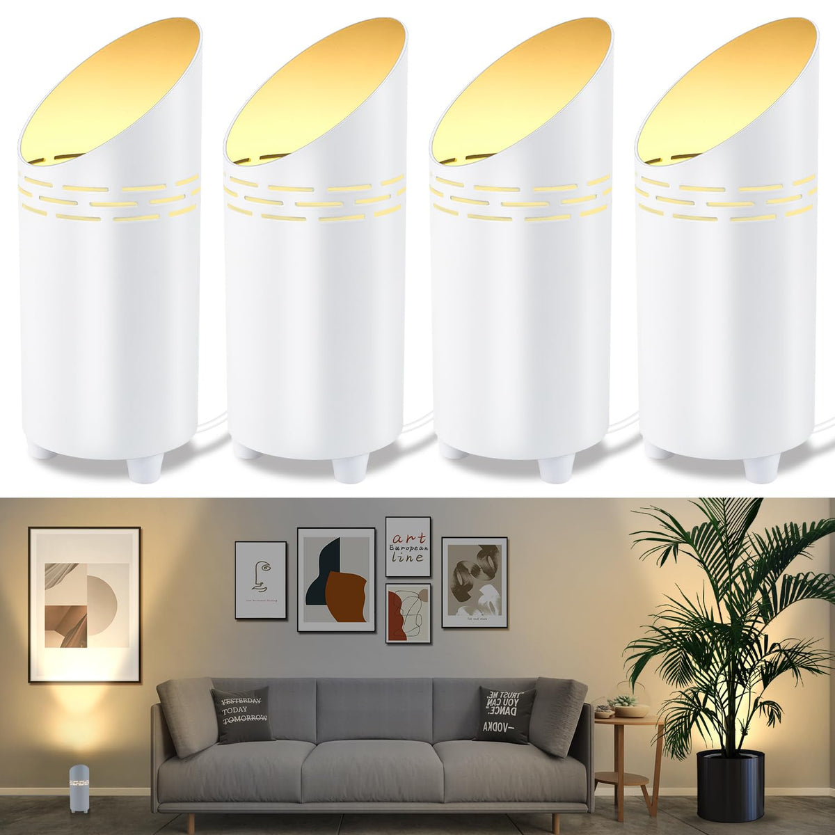 Linqelly Floor Can Light Indoor 3000K Up Lights Accent Lighting Indoor Spotlight Interior Uplighting With Foot Switch For Living